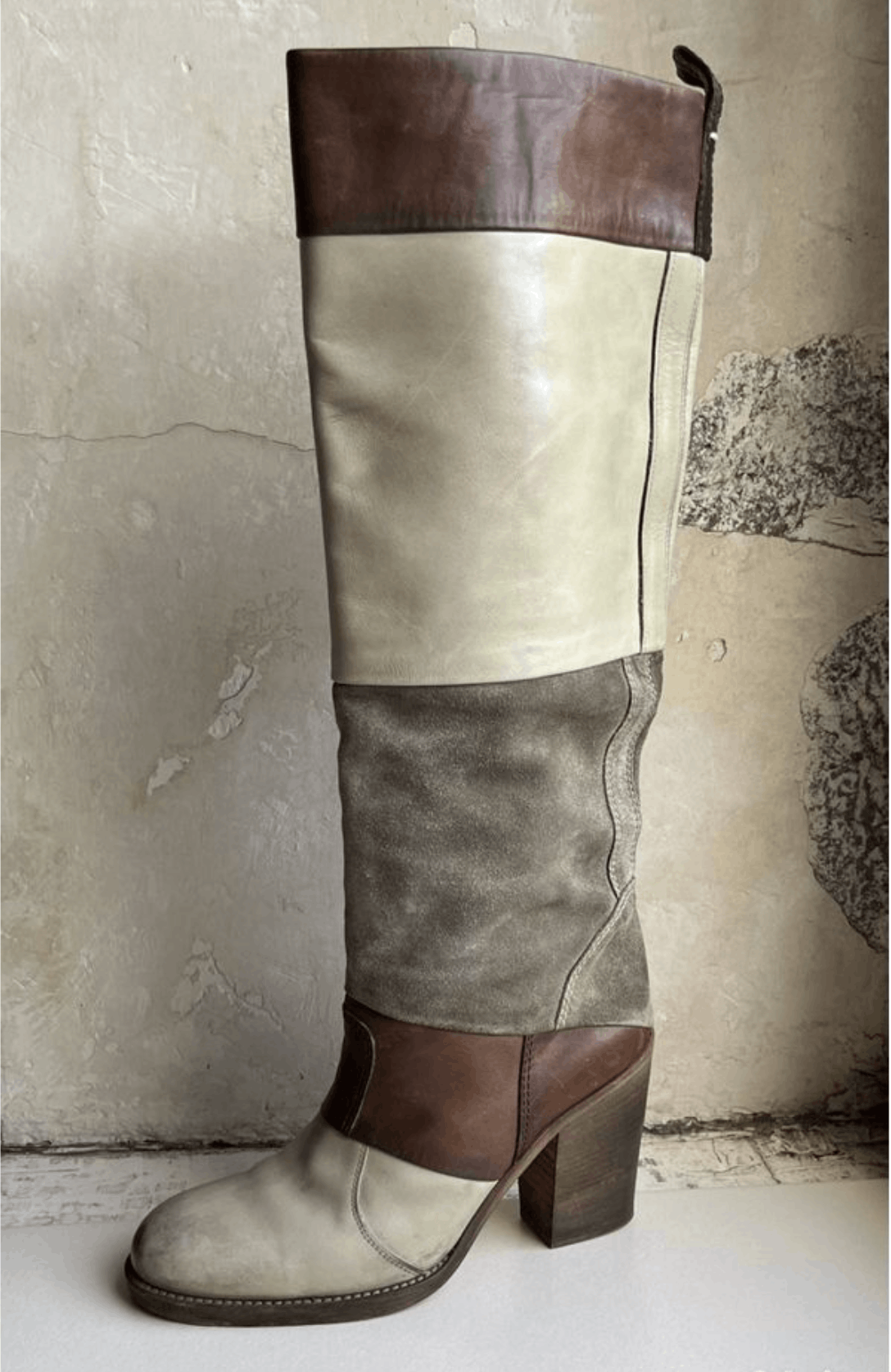 Maison Margiela Martin Era Artisanal Patchwork Knee Boots Size US 6 / IT 36 - 1 Preview