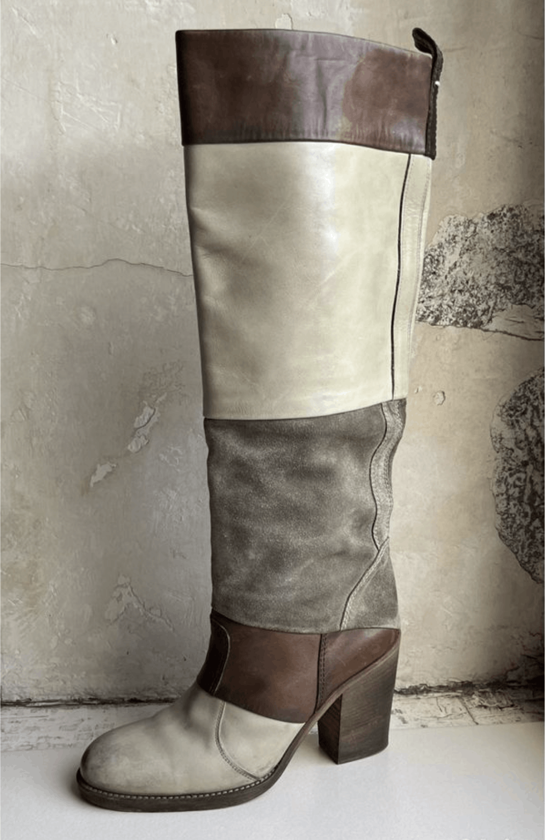 Martin Era Artisanal Patchwork Knee Boots
