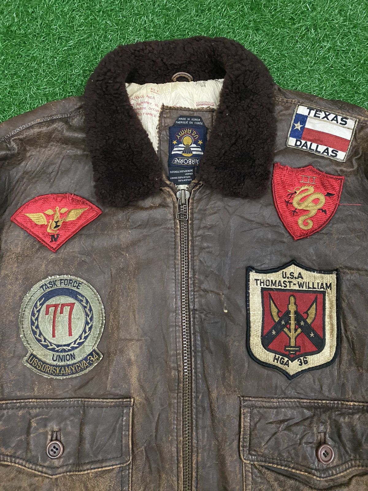 Vintage Vintage Rare Airborne US. Army Top Gun Bomber jacket Size US L / EU 52-54 / 3 - 3 Thumbnail