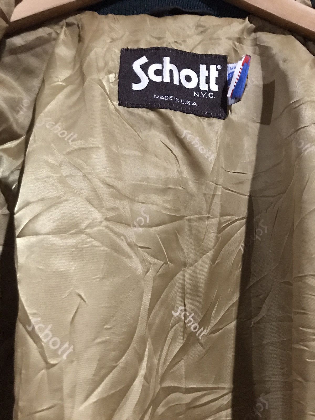 Schott 🔥Vintage Schott leather bomber jacket Size US L / EU 52-54 / 3 - 14 Thumbnail