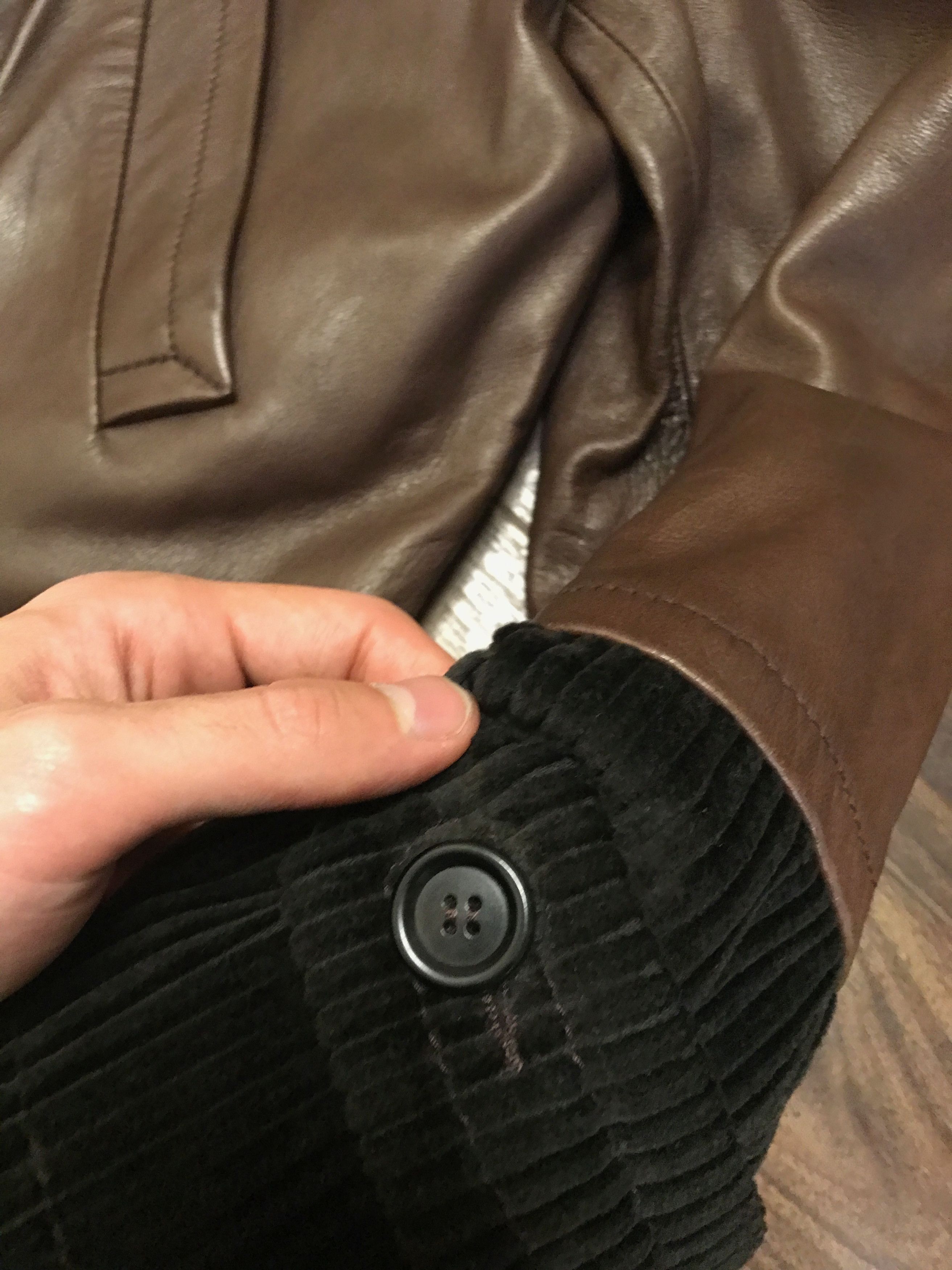 Dolce & Gabbana o1rshd 44 IT FITS 48 Leather Double Breasted Corduroy Coat Size US M / EU 48-50 / 2 - 10 Thumbnail