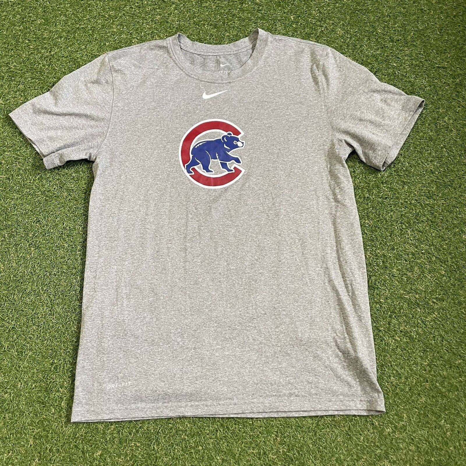 Nike Chicago Cubs T Shirt Mens M Medium Dri-Fit Short Sleeve Kris