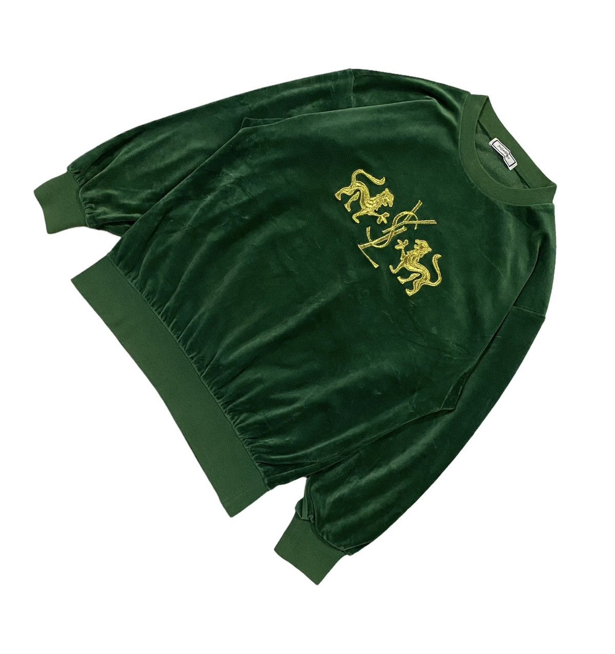 Vintage × Yves Saint Laurent Rare!!Vintage YvesSaintLaurent Velvet Embroidered Sweatshirt Size US M / EU 48-50 / 2 - 16 Thumbnail
