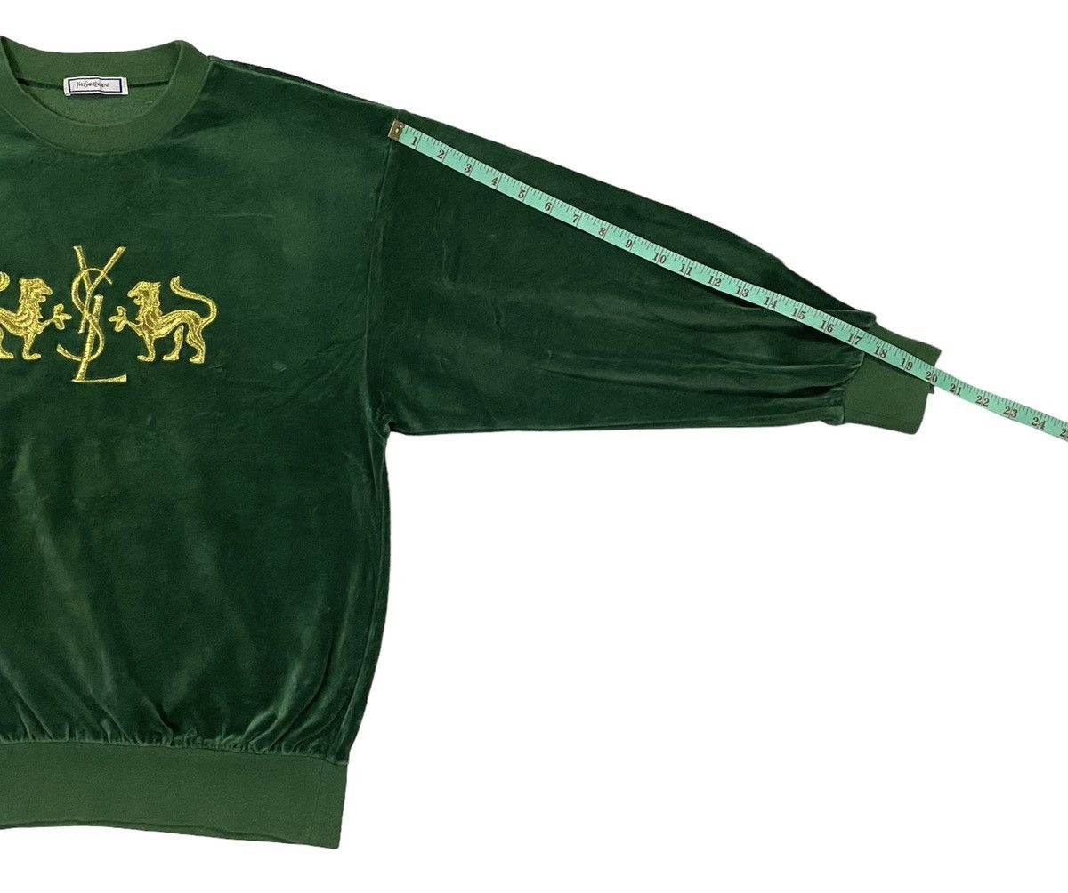 Vintage × Yves Saint Laurent Rare!!Vintage YvesSaintLaurent Velvet Embroidered Sweatshirt Size US M / EU 48-50 / 2 - 8 Thumbnail