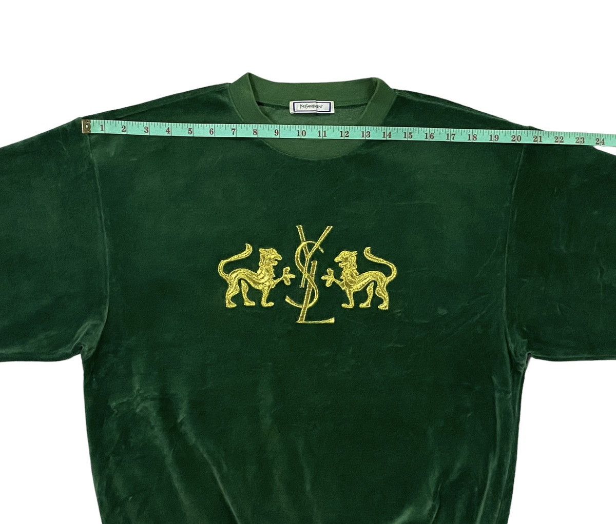 Vintage × Yves Saint Laurent Rare!!Vintage YvesSaintLaurent Velvet Embroidered Sweatshirt Size US M / EU 48-50 / 2 - 7 Thumbnail