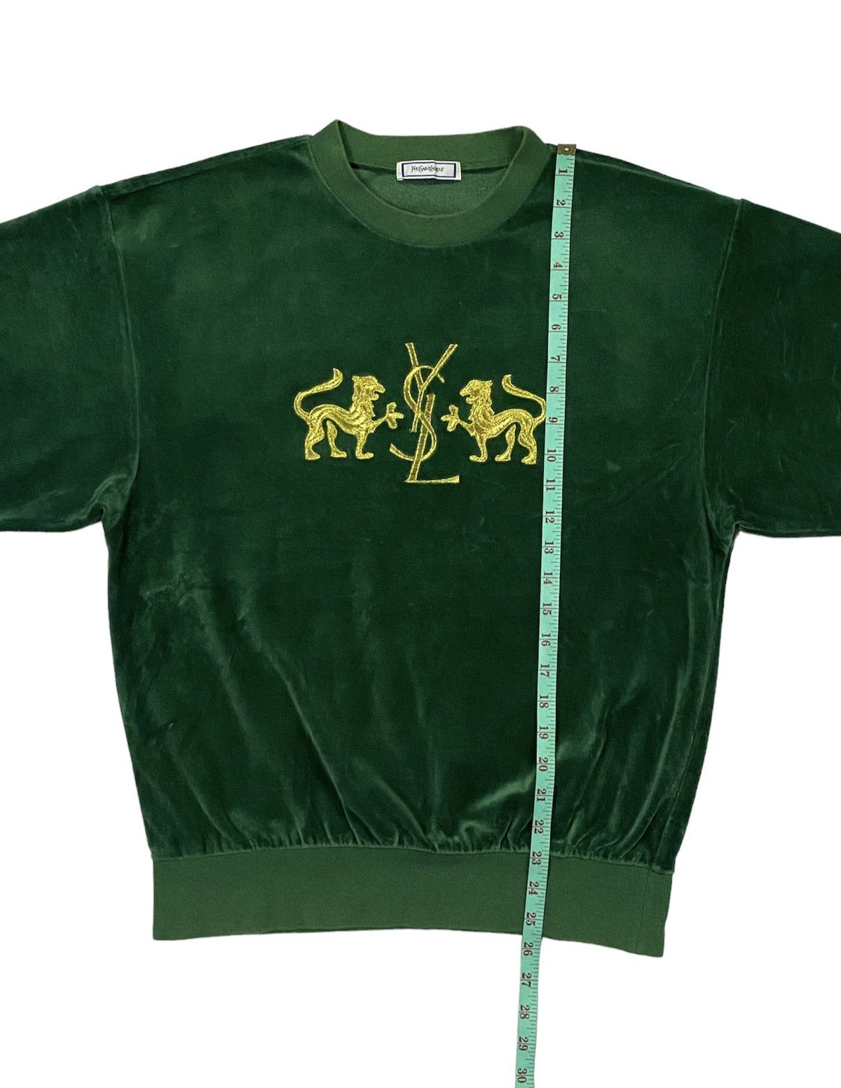 Vintage × Yves Saint Laurent Rare!!Vintage YvesSaintLaurent Velvet Embroidered Sweatshirt Size US M / EU 48-50 / 2 - 6 Thumbnail