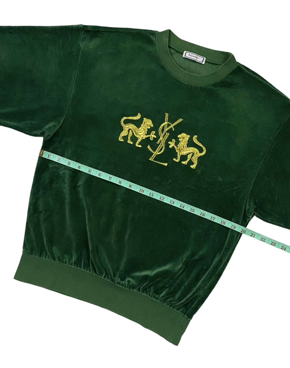 Vintage × Yves Saint Laurent Rare!!Vintage YvesSaintLaurent Velvet Embroidered Sweatshirt Size US M / EU 48-50 / 2 - 4 Thumbnail