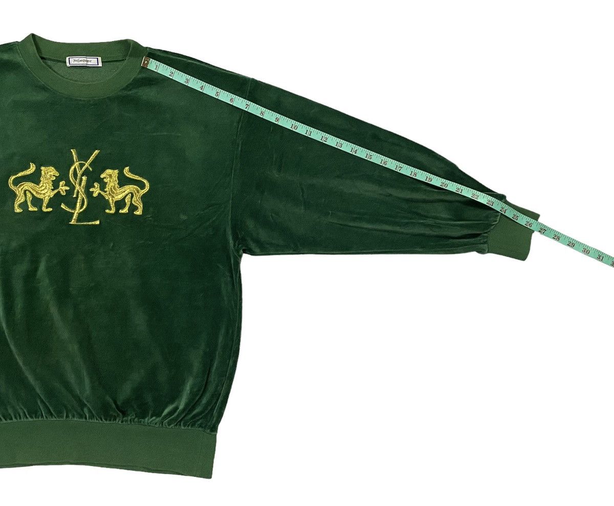 Vintage × Yves Saint Laurent Rare!!Vintage YvesSaintLaurent Velvet Embroidered Sweatshirt Size US M / EU 48-50 / 2 - 9 Thumbnail