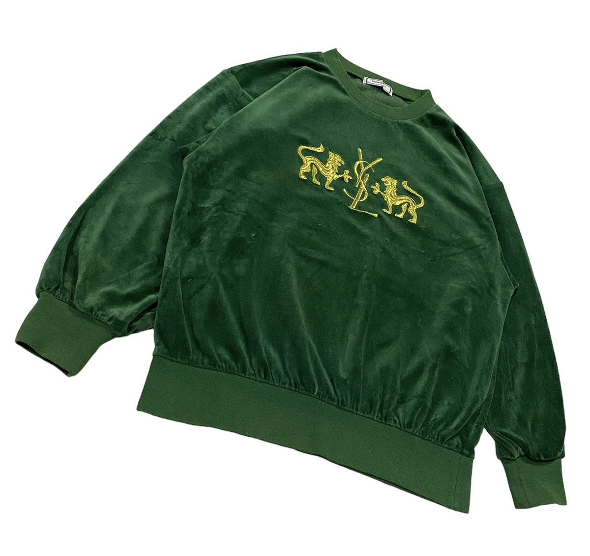 Vintage × Yves Saint Laurent Rare!!Vintage YvesSaintLaurent Velvet Embroidered Sweatshirt Size US M / EU 48-50 / 2 - 15 Thumbnail