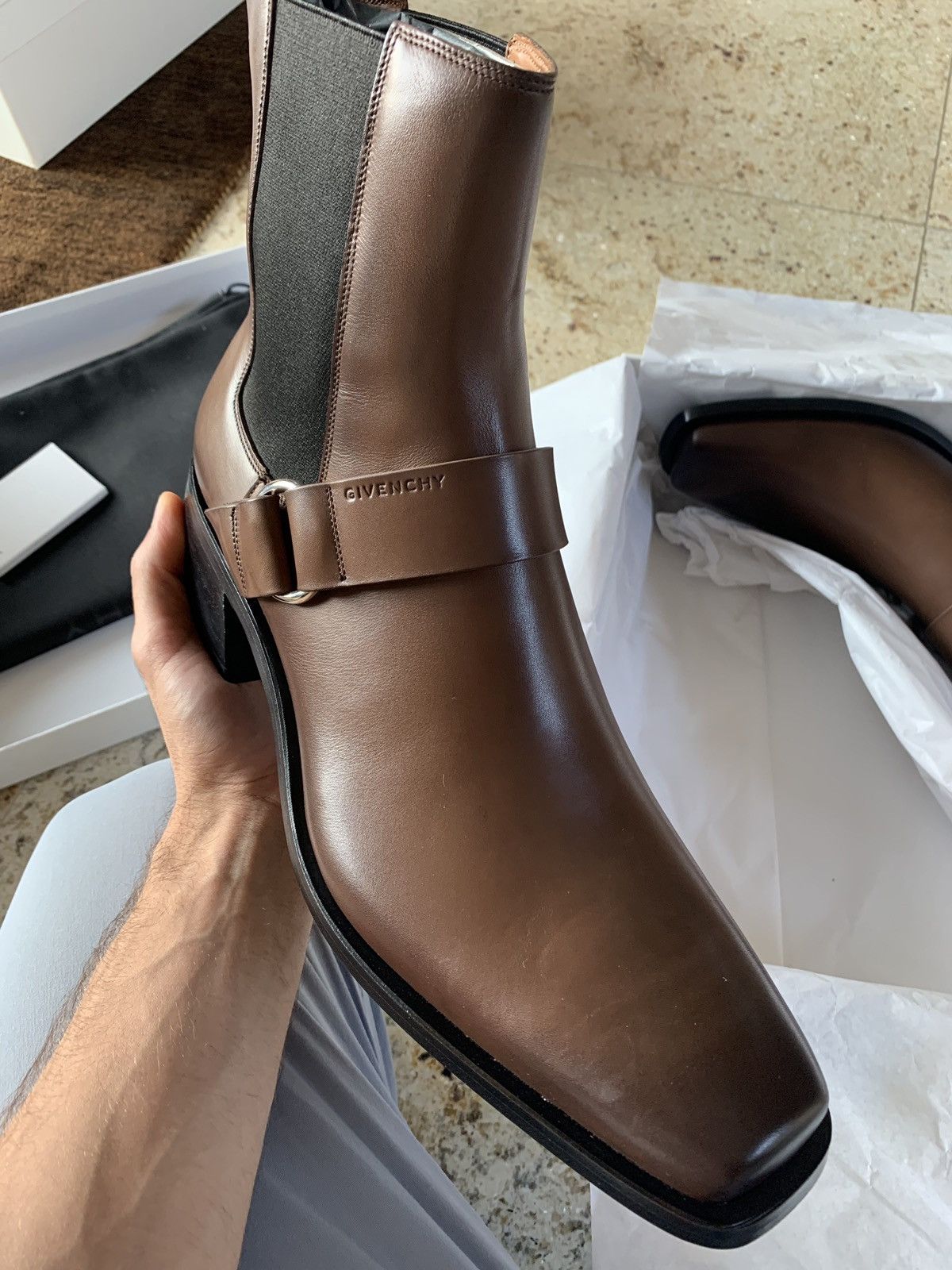 Givenchy Dark Brown Rider Strap Chelsea Boots Size US 10 / EU 43 - 13 Thumbnail