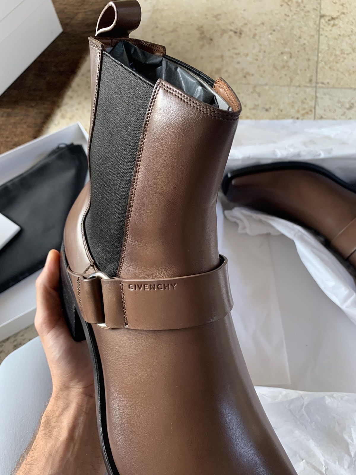 Givenchy Dark Brown Rider Strap Chelsea Boots Size US 10 / EU 43 - 6 Thumbnail