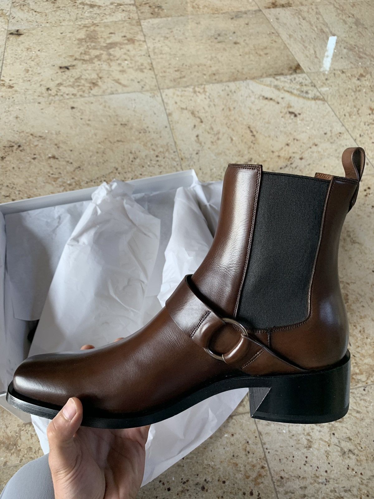 Givenchy Dark Brown Rider Strap Chelsea Boots Size US 10 / EU 43 - 19 Thumbnail