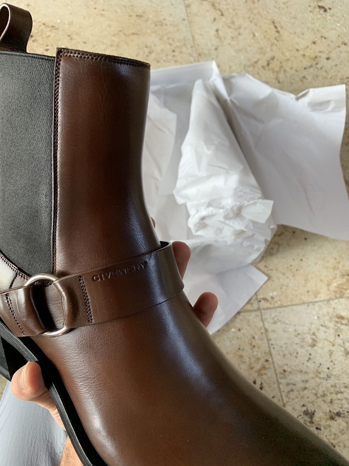 Givenchy Dark Brown Rider Strap Chelsea Boots Size US 10 / EU 43 - 21 Thumbnail