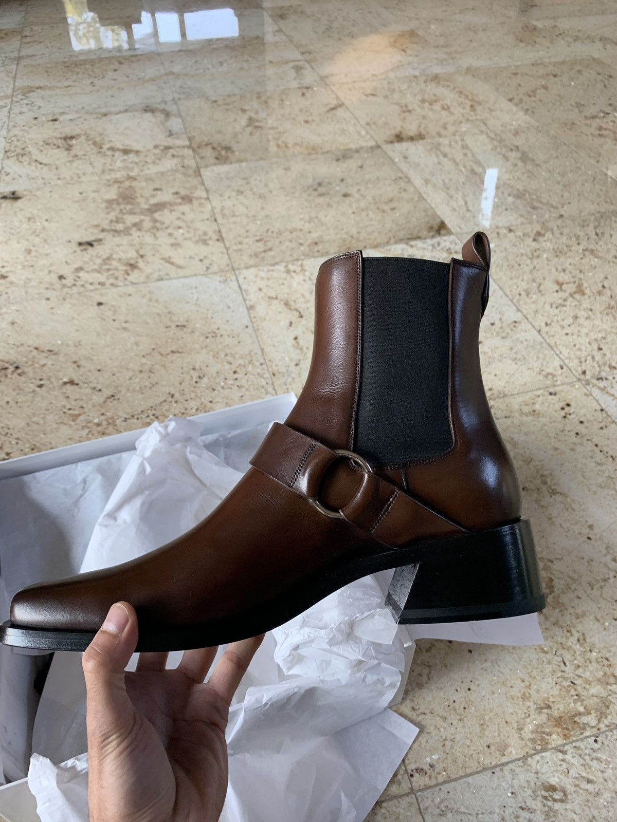 Givenchy Dark Brown Rider Strap Chelsea Boots Size US 10 / EU 43 - 18 Thumbnail