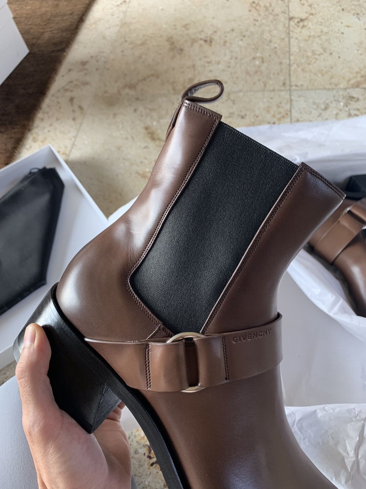 Givenchy Dark Brown Rider Strap Chelsea Boots Size US 10 / EU 43 - 5 Thumbnail