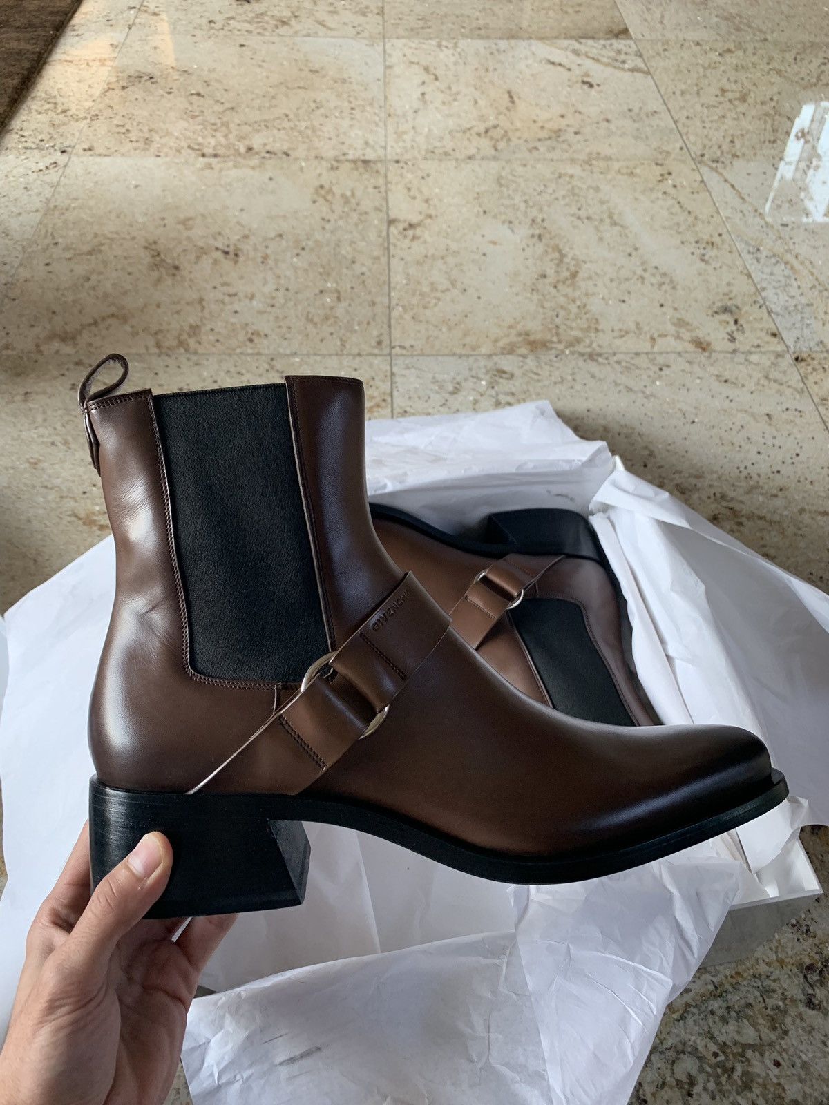 Givenchy Dark Brown Rider Strap Chelsea Boots Size US 10 / EU 43 - 1 Thumbnail