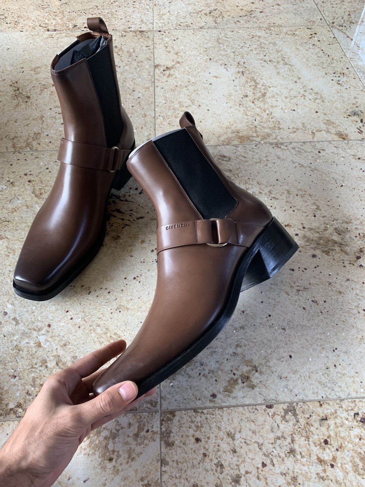 Givenchy Dark Brown Rider Strap Chelsea Boots Size US 10 / EU 43 - 7 Thumbnail