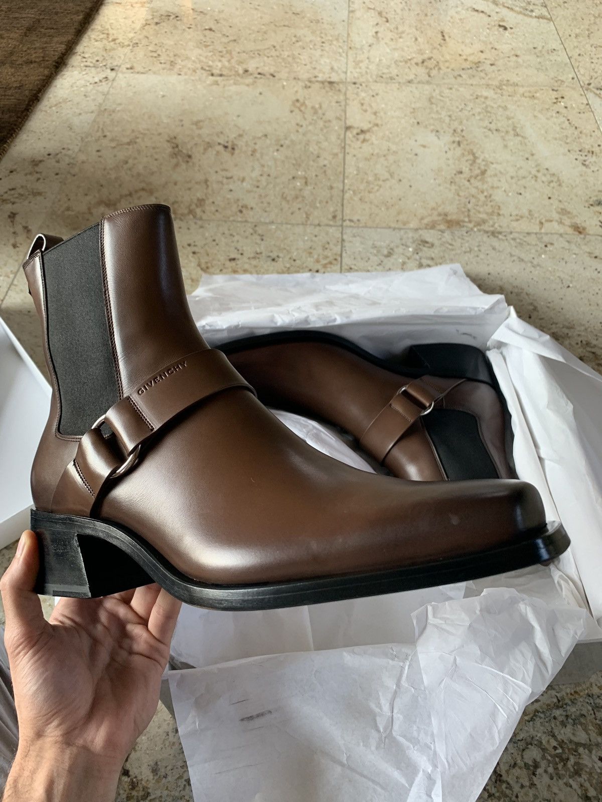Givenchy Dark Brown Rider Strap Chelsea Boots Size US 10 / EU 43 - 3 Thumbnail