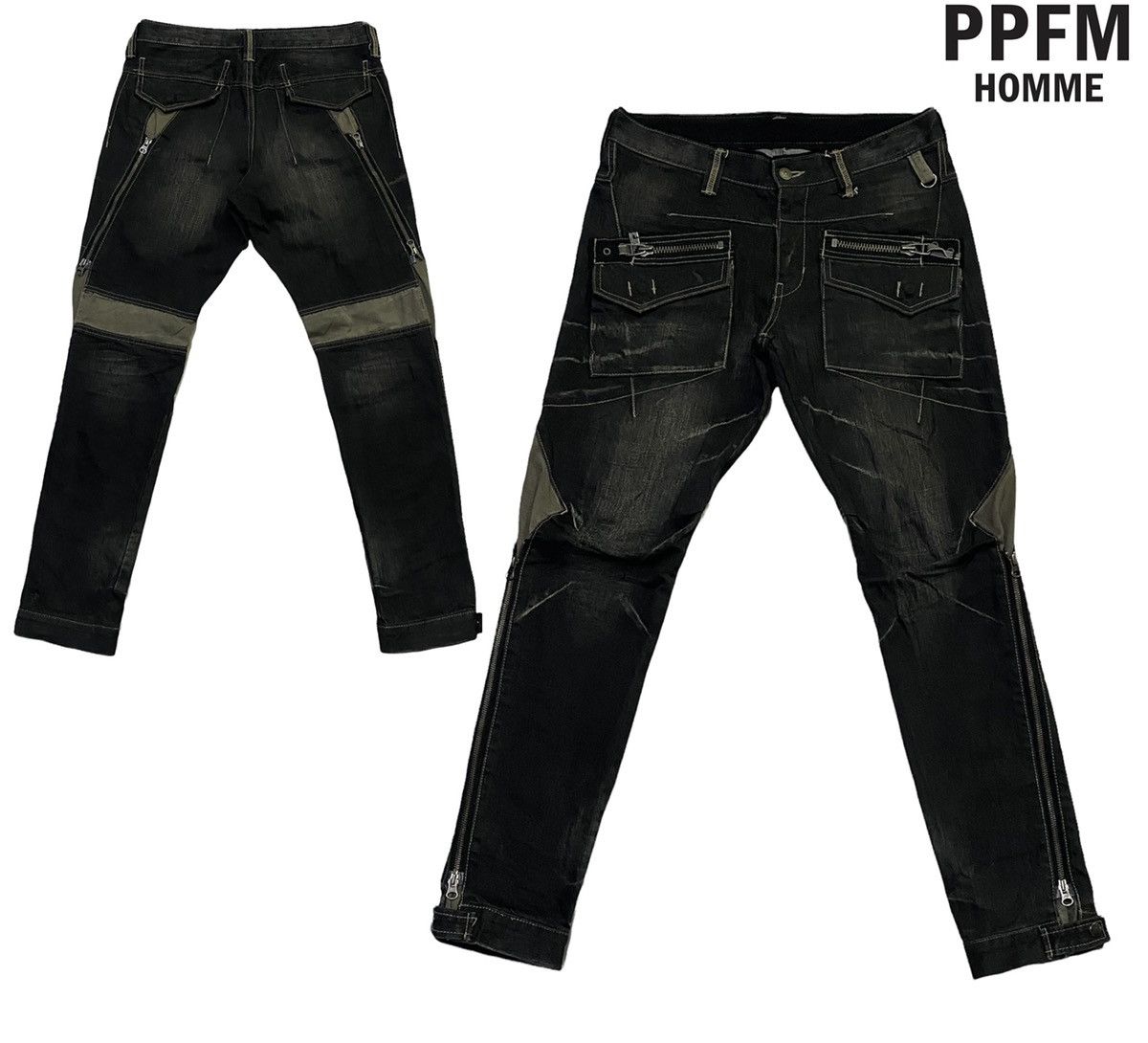 PPFM PPFM Multi Zipper Denim Jeans Size US 32 / EU 48 - 1 Thumbnail