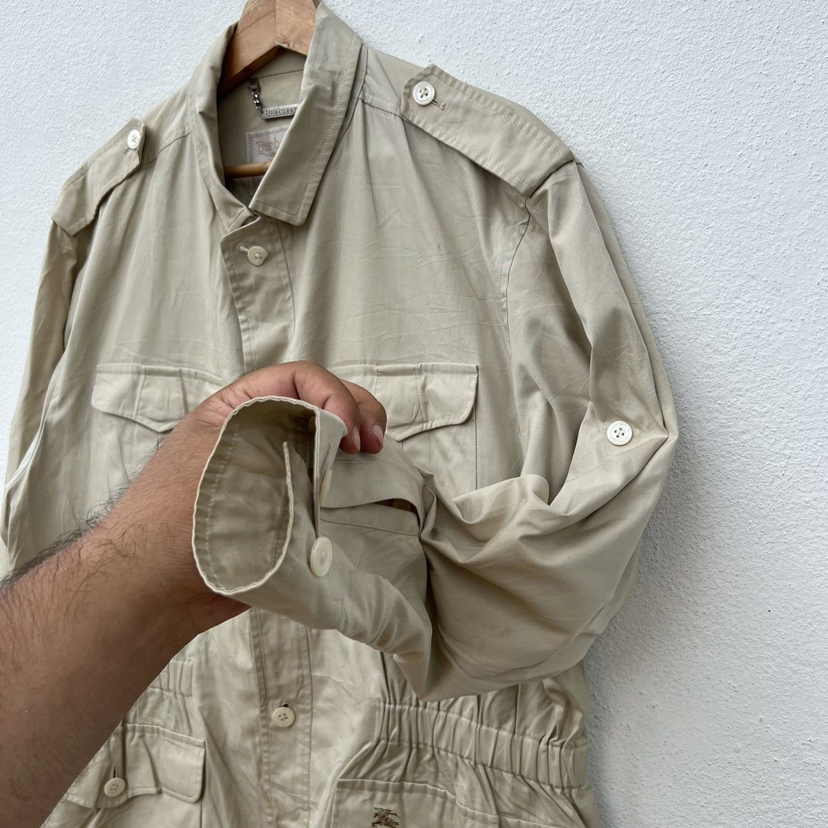 Burberry VINTAGE BURBERRYS CARGO MULTI POCKET BIKER PARACHUTE JACKET Size US L / EU 52-54 / 3 - 7 Thumbnail