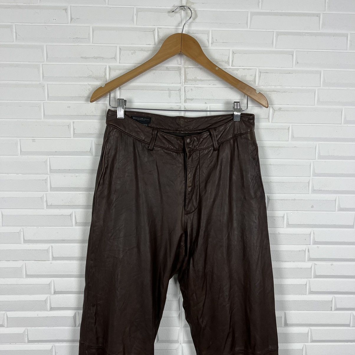 DKNY SOFT LEATHER PANTS DONNA KARAN NEW YORK Size US 30 / EU 46 - 2 Thumbnail