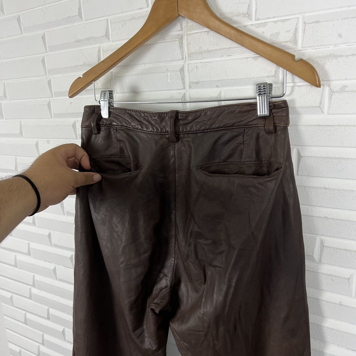 DKNY SOFT LEATHER PANTS DONNA KARAN NEW YORK Size US 30 / EU 46 - 10 Thumbnail