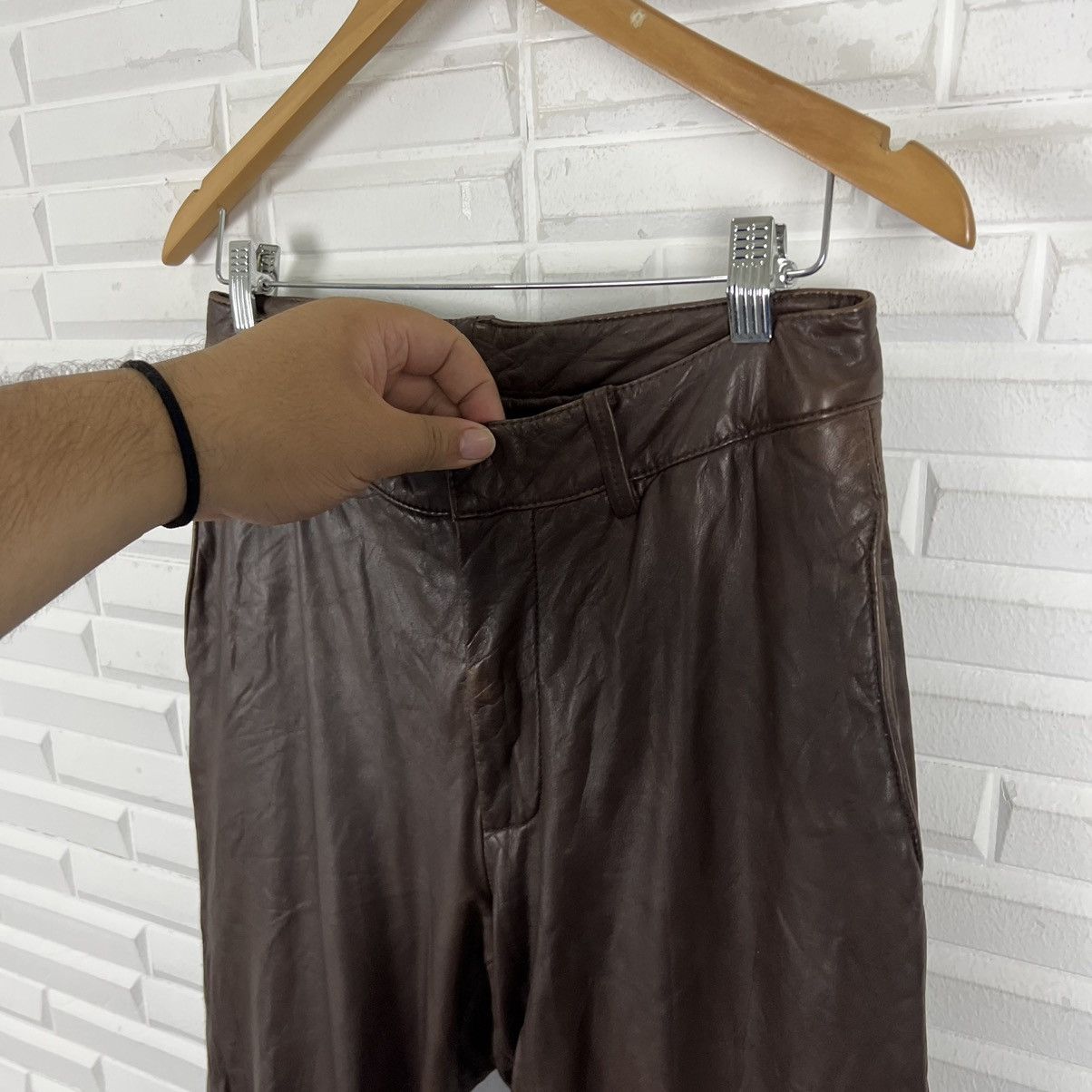 DKNY SOFT LEATHER PANTS DONNA KARAN NEW YORK Size US 30 / EU 46 - 7 Thumbnail