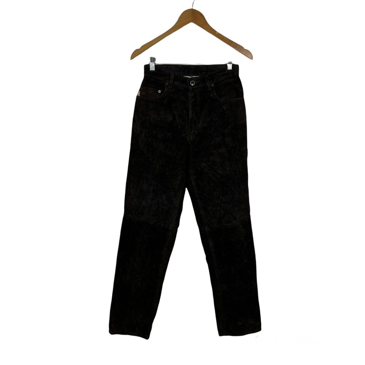 Japanese Brand RICH BROWN LEATHER PANTS WASH 2 WEAR Size US 26 / EU 42 - 1 Thumbnail