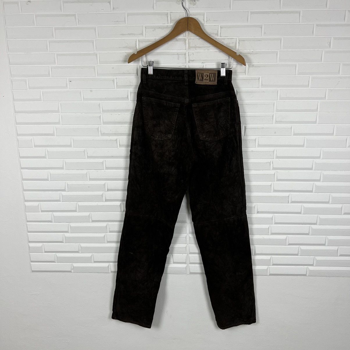 Japanese Brand RICH BROWN LEATHER PANTS WASH 2 WEAR Size US 26 / EU 42 - 7 Thumbnail