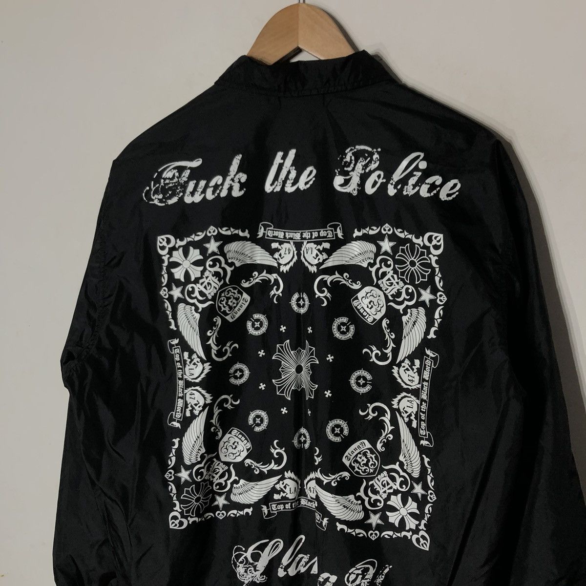 Japanese Brand 🔥VINTAGE SNAP BUTTON BIKER JACKET FUCK THE POLICE BIG LOGO Size US M / EU 48-50 / 2 - 5 Thumbnail