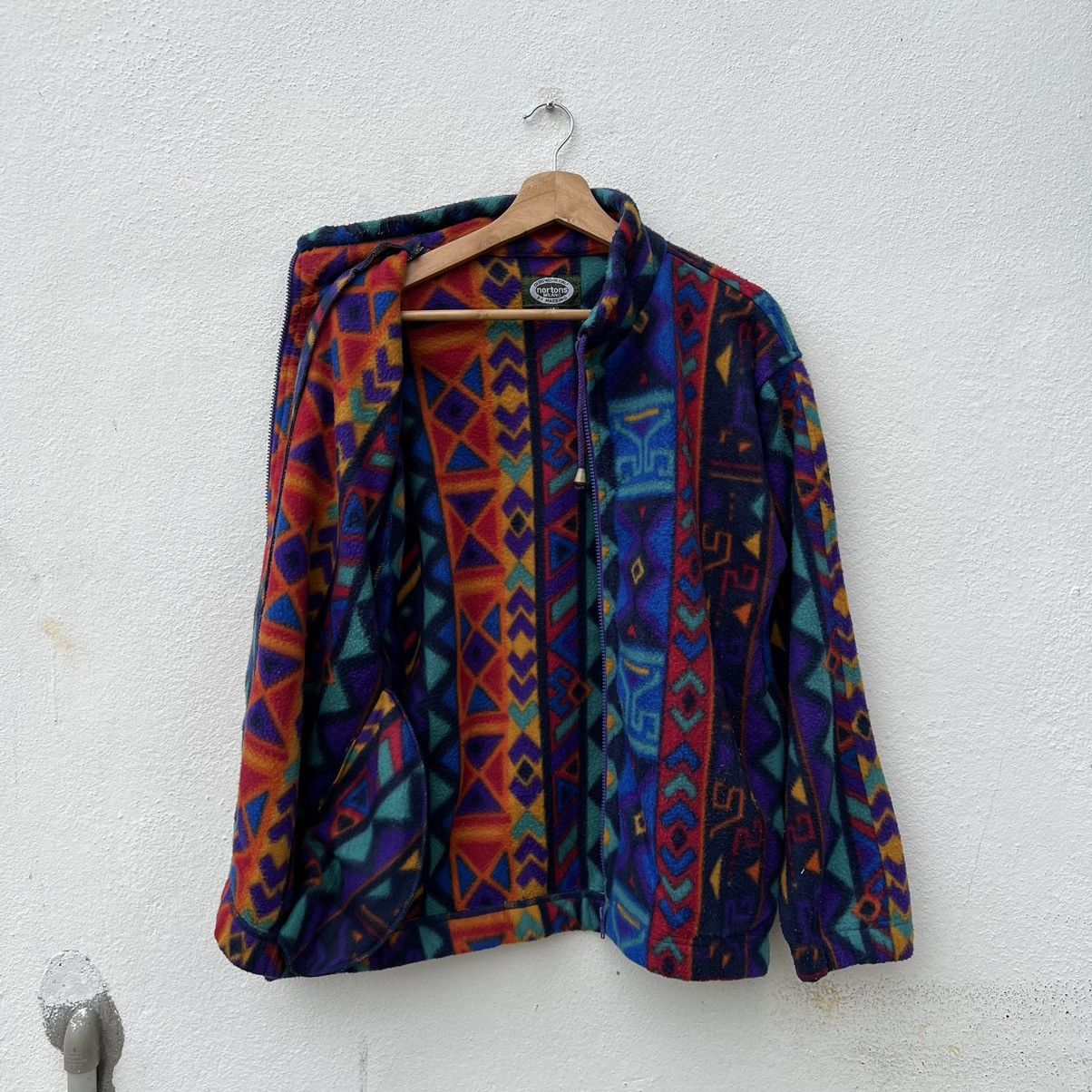 Japanese Brand × Mossimo RARE COLOURFUL NAVAJO FLEECE JACKET NORTONS BY MOSSIMO Size US M / EU 48-50 / 2 - 9 Thumbnail