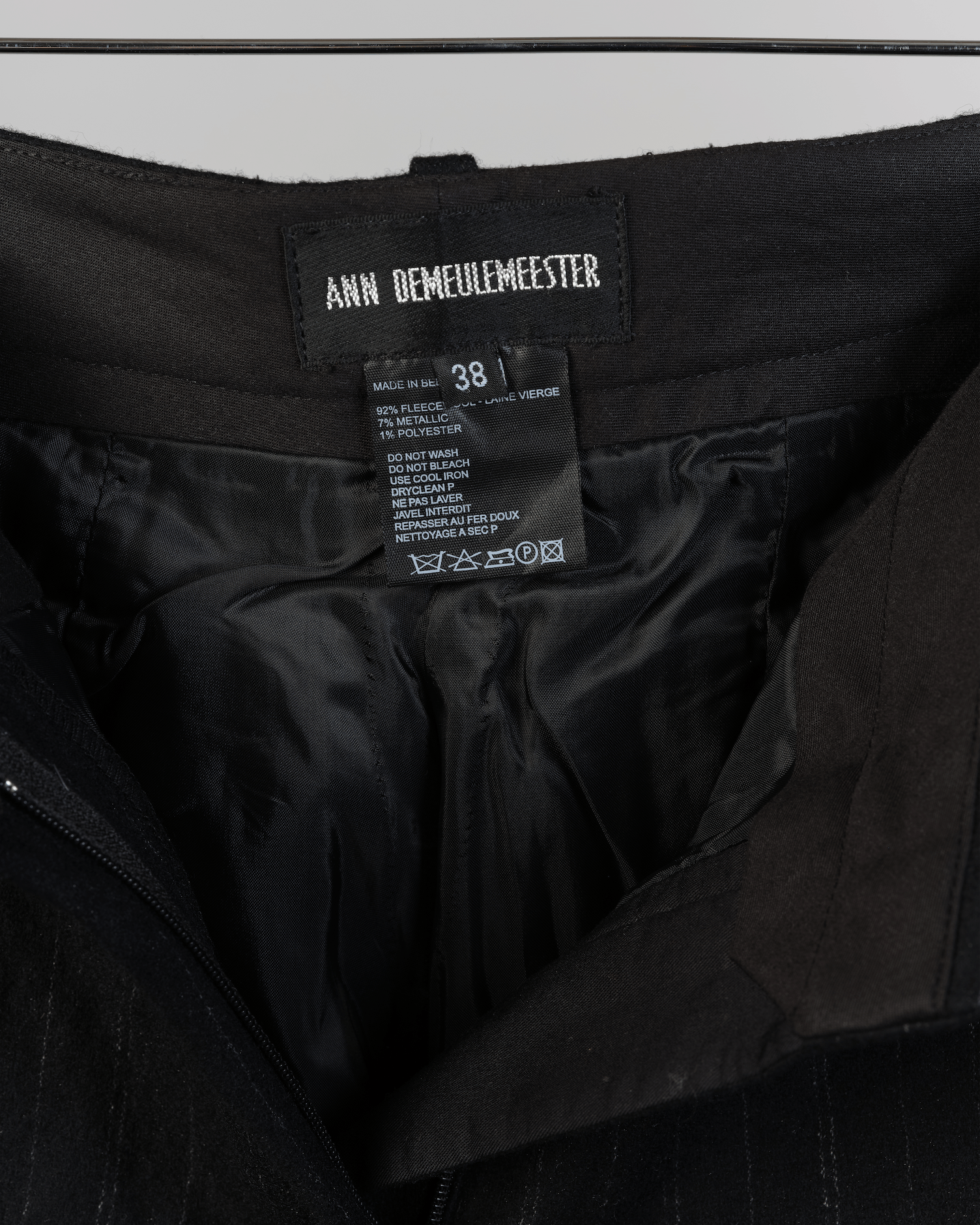 Ann Demeulemeester 90s Pinstripe Pants with Lace Up Detail Size 26" / US 2 / IT 38 - 5 Thumbnail