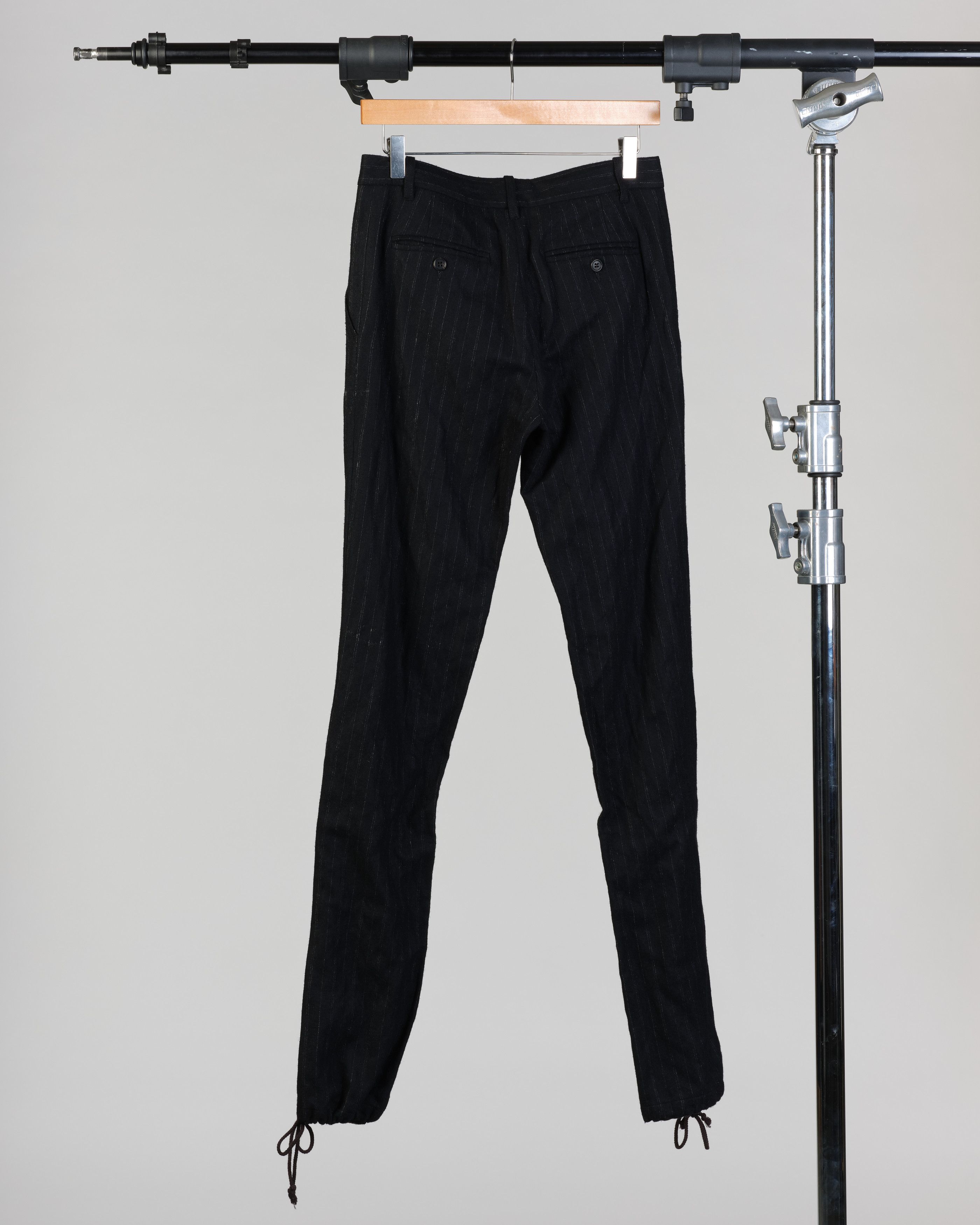 Ann Demeulemeester 90s Pinstripe Pants with Lace Up Detail Size 26" / US 2 / IT 38 - 2 Thumbnail