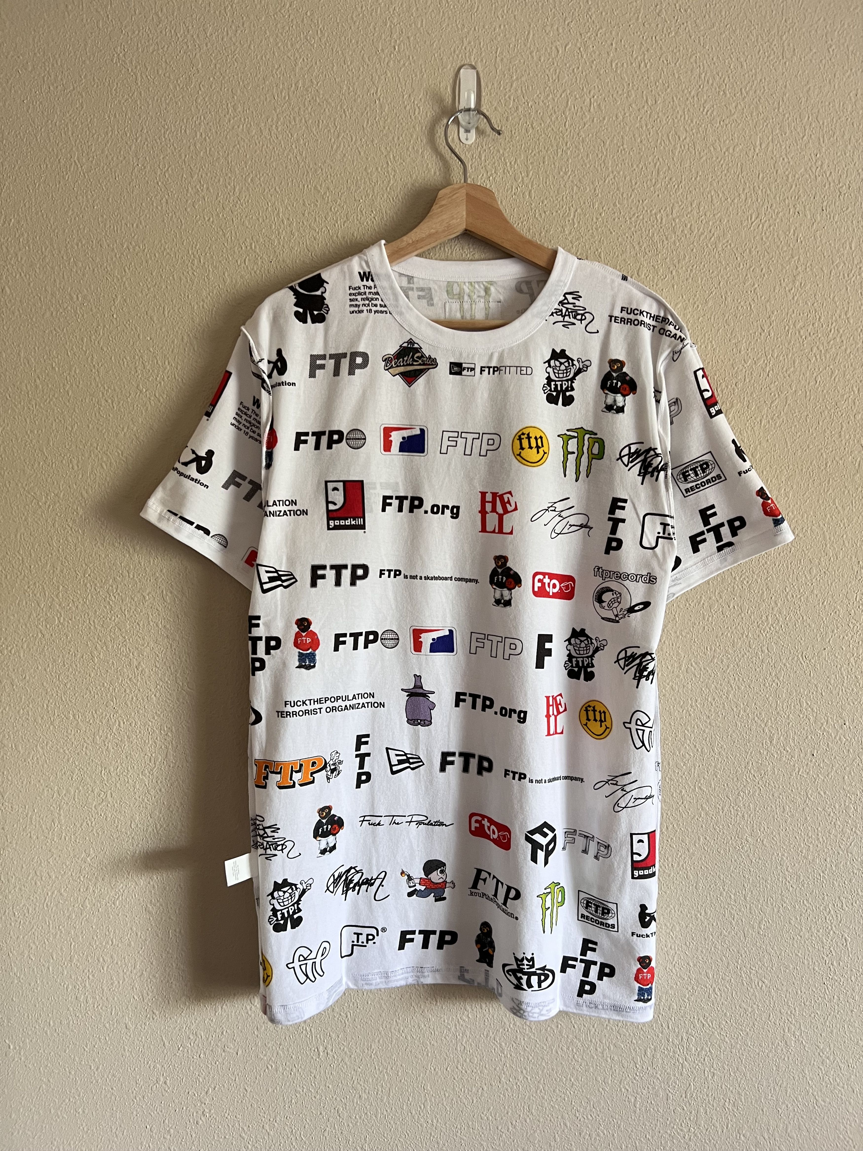 Fuck The Population FTP 13 Year Anniversary Tee in All Over Print White Size US M / EU 48-50 / 2 - 5 Thumbnail
