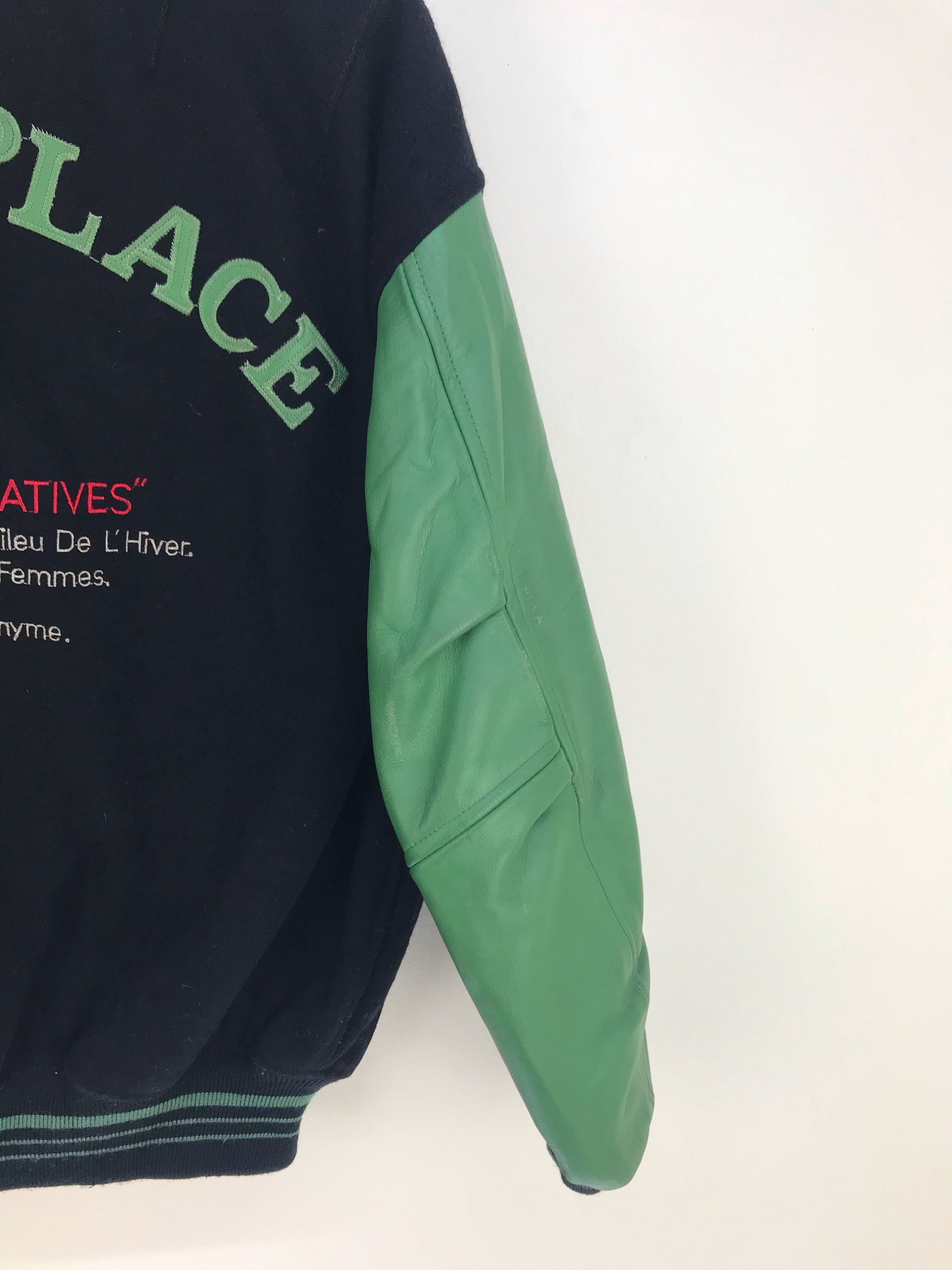Vintage Vtg PEYTON PLACE Pour Femmes Varsity Jacket Leather/Wool Size M / US 6-8 / IT 42-44 - 9 Thumbnail