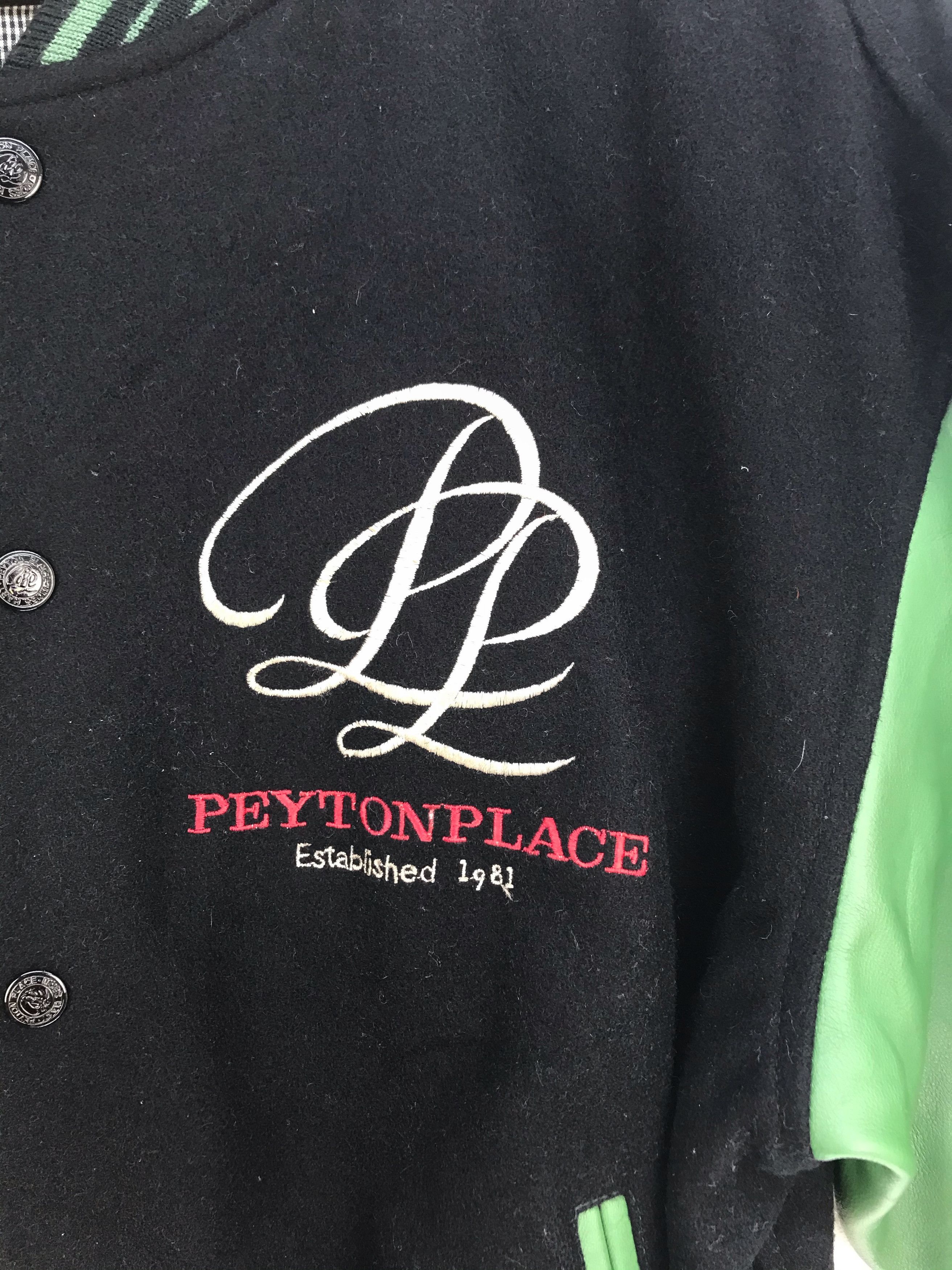 Vintage Vtg PEYTON PLACE Pour Femmes Varsity Jacket Leather/Wool Size M / US 6-8 / IT 42-44 - 3 Thumbnail