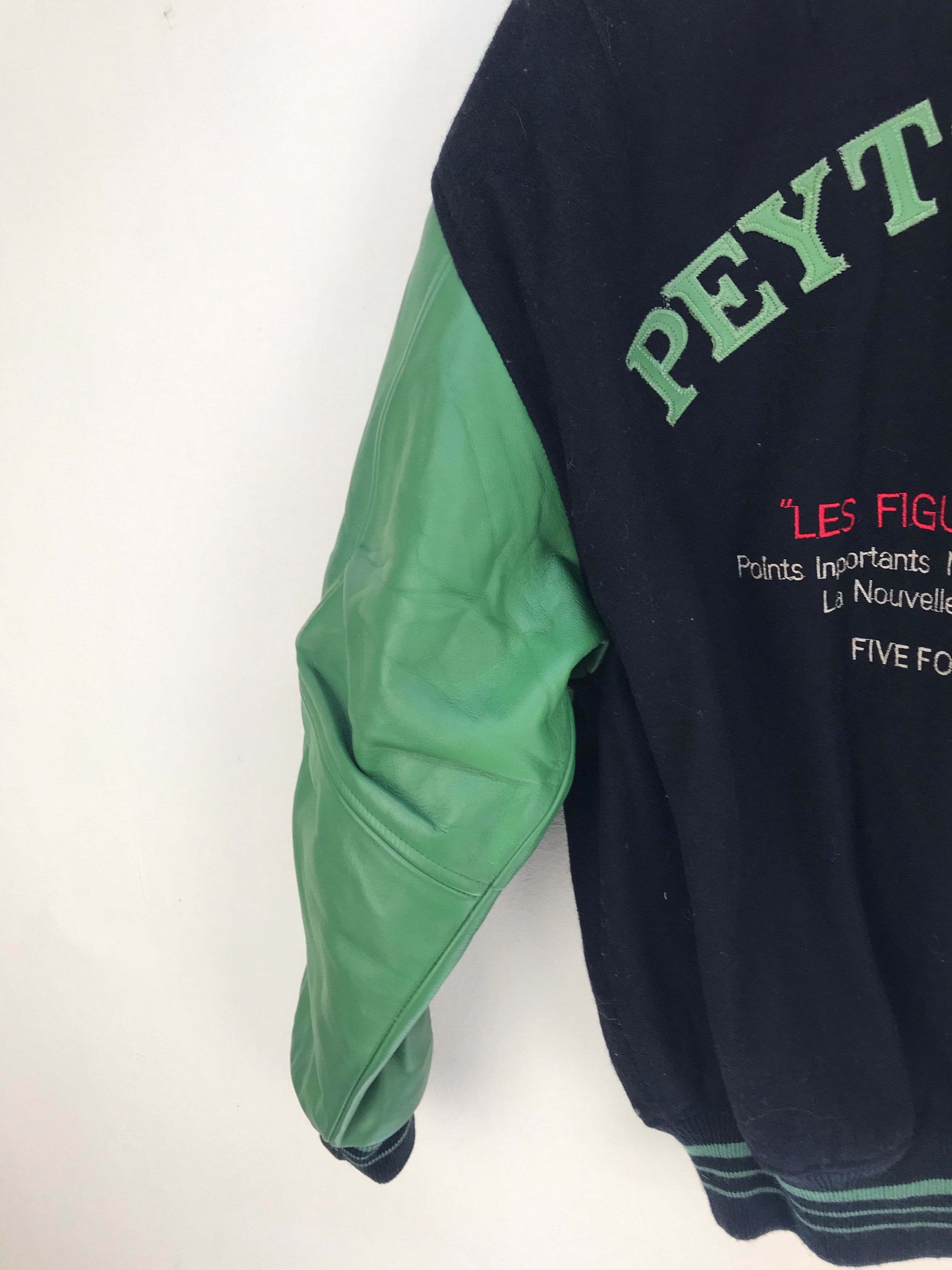 Vintage Vtg PEYTON PLACE Pour Femmes Varsity Jacket Leather/Wool Size M / US 6-8 / IT 42-44 - 10 Thumbnail