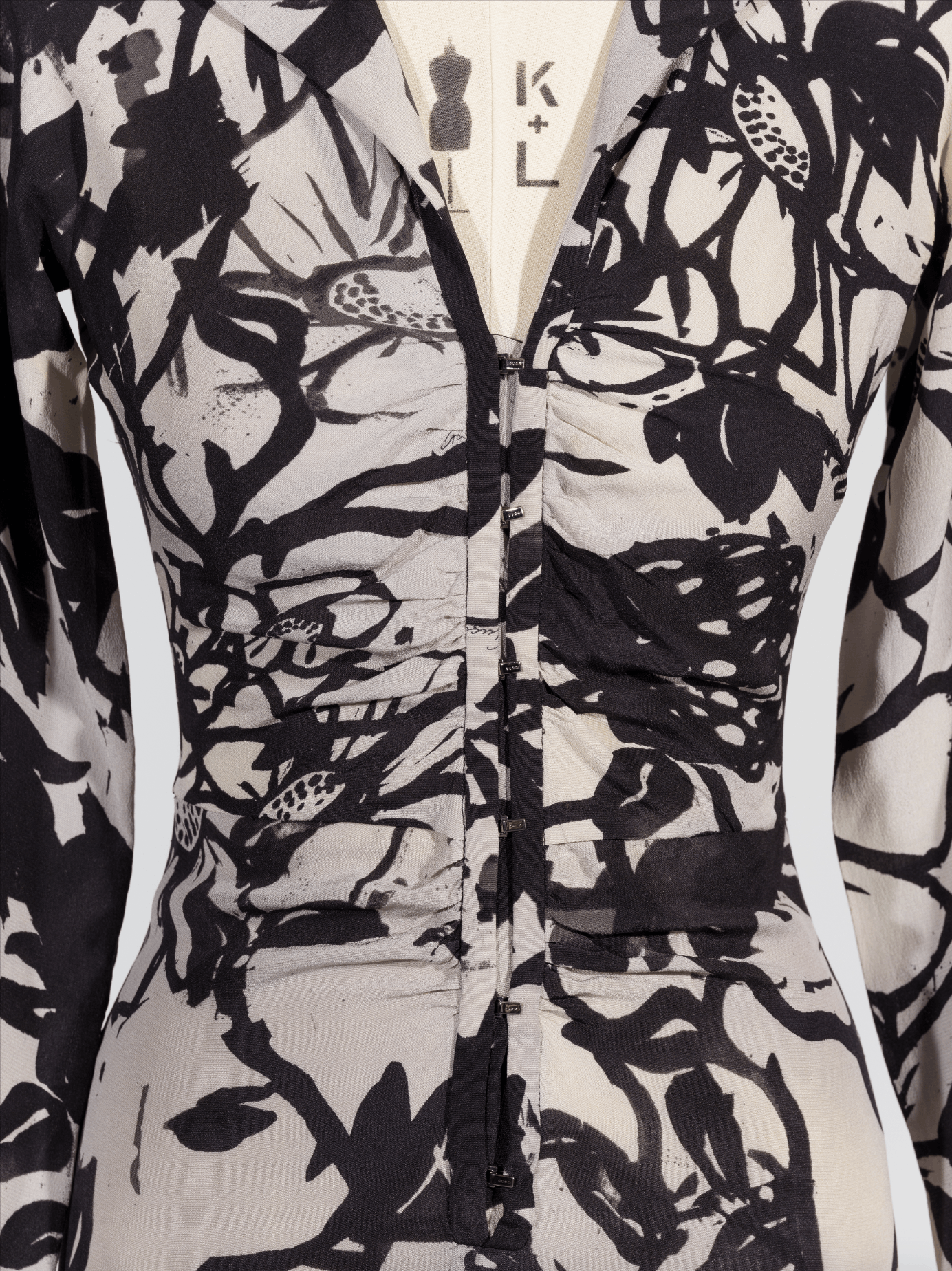 Gucci × Tom Ford Floral Print Silk Crepe Coctail Dress Size XS / US 0-2 / IT 36-38 - 4 Thumbnail
