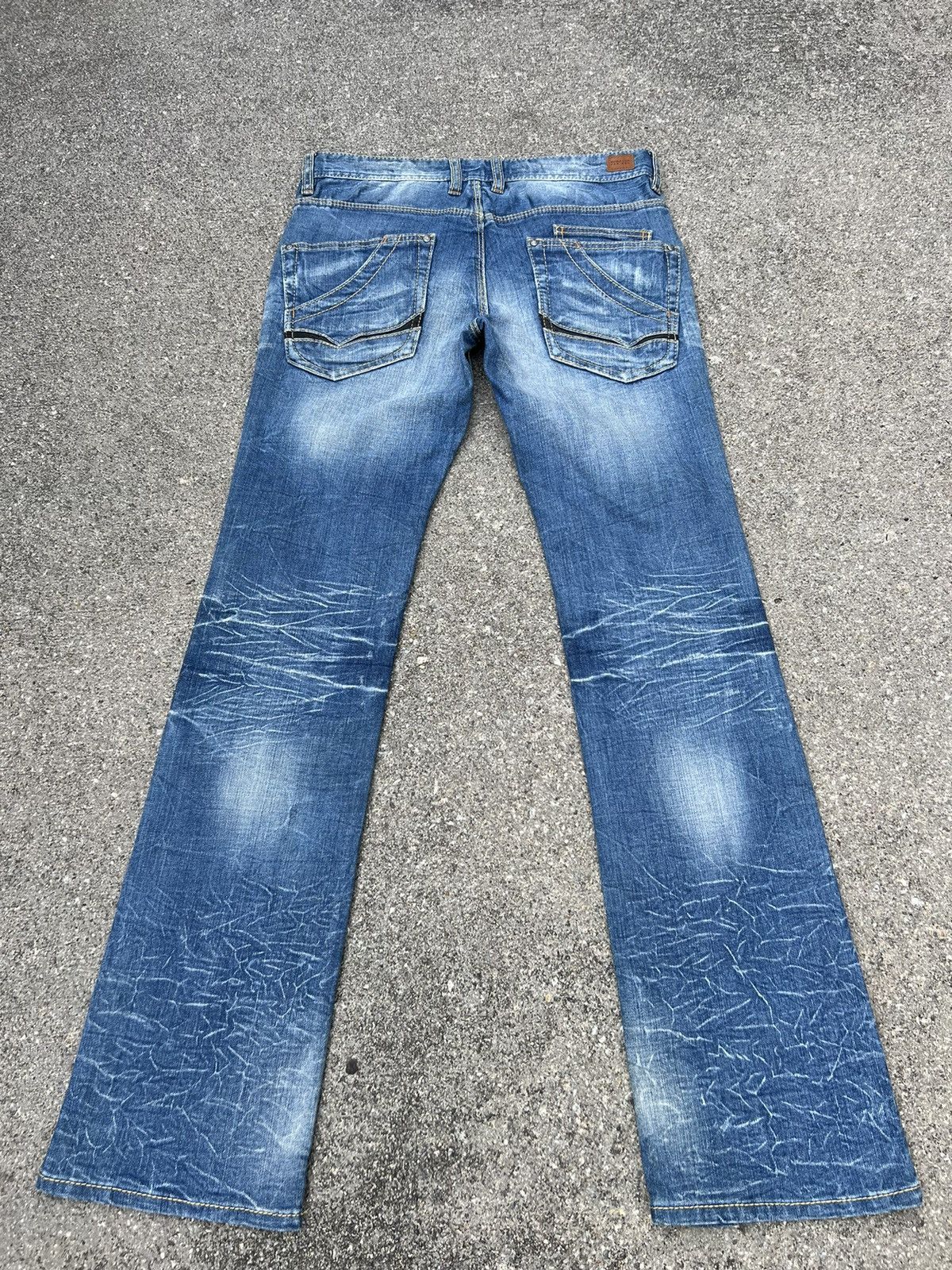 Japanese Brand Vintage Nicole Club FM Fade Blue Denim Stretch Flare Jeans Size US 30 / EU 46 - 5 Thumbnail