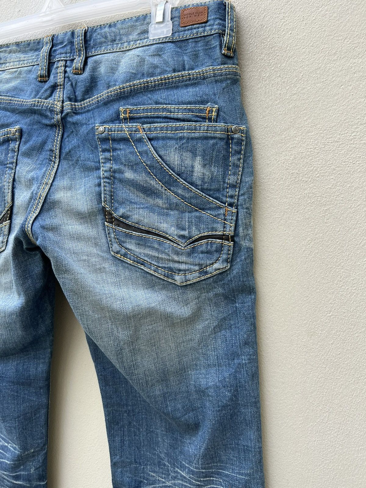 Japanese Brand Vintage Nicole Club FM Fade Blue Denim Stretch Flare Jeans Size US 30 / EU 46 - 18 Thumbnail