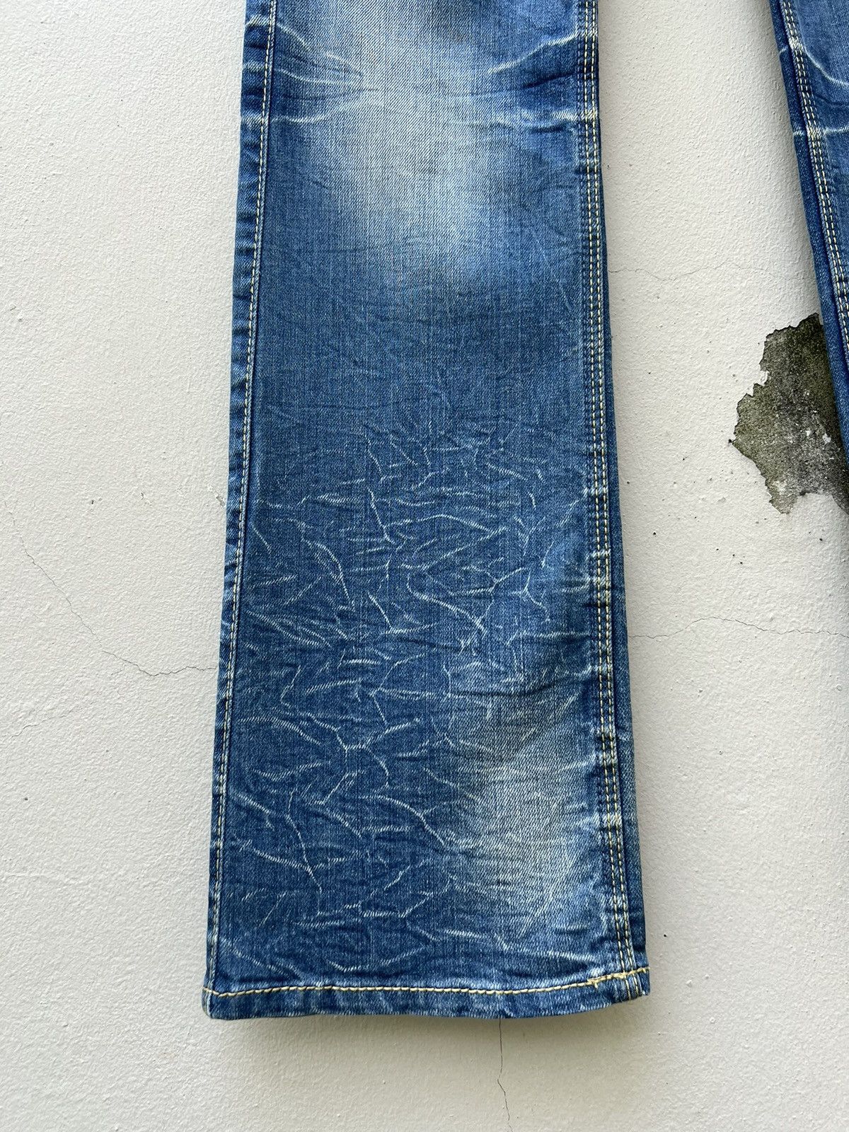 Japanese Brand Vintage Nicole Club FM Fade Blue Denim Stretch Flare Jeans Size US 30 / EU 46 - 10 Thumbnail