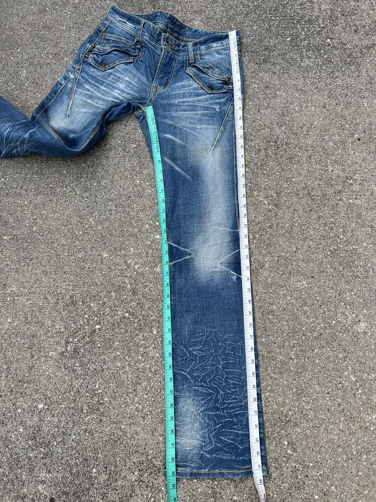 Japanese Brand Vintage Nicole Club FM Fade Blue Denim Stretch Flare Jeans Size US 30 / EU 46 - 4 Thumbnail