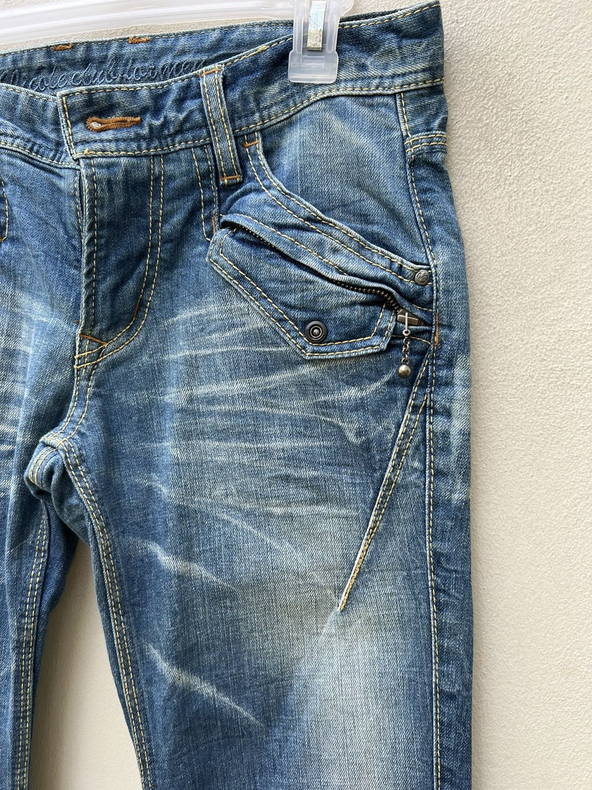 Japanese Brand Vintage Nicole Club FM Fade Blue Denim Stretch Flare Jeans Size US 30 / EU 46 - 11 Thumbnail