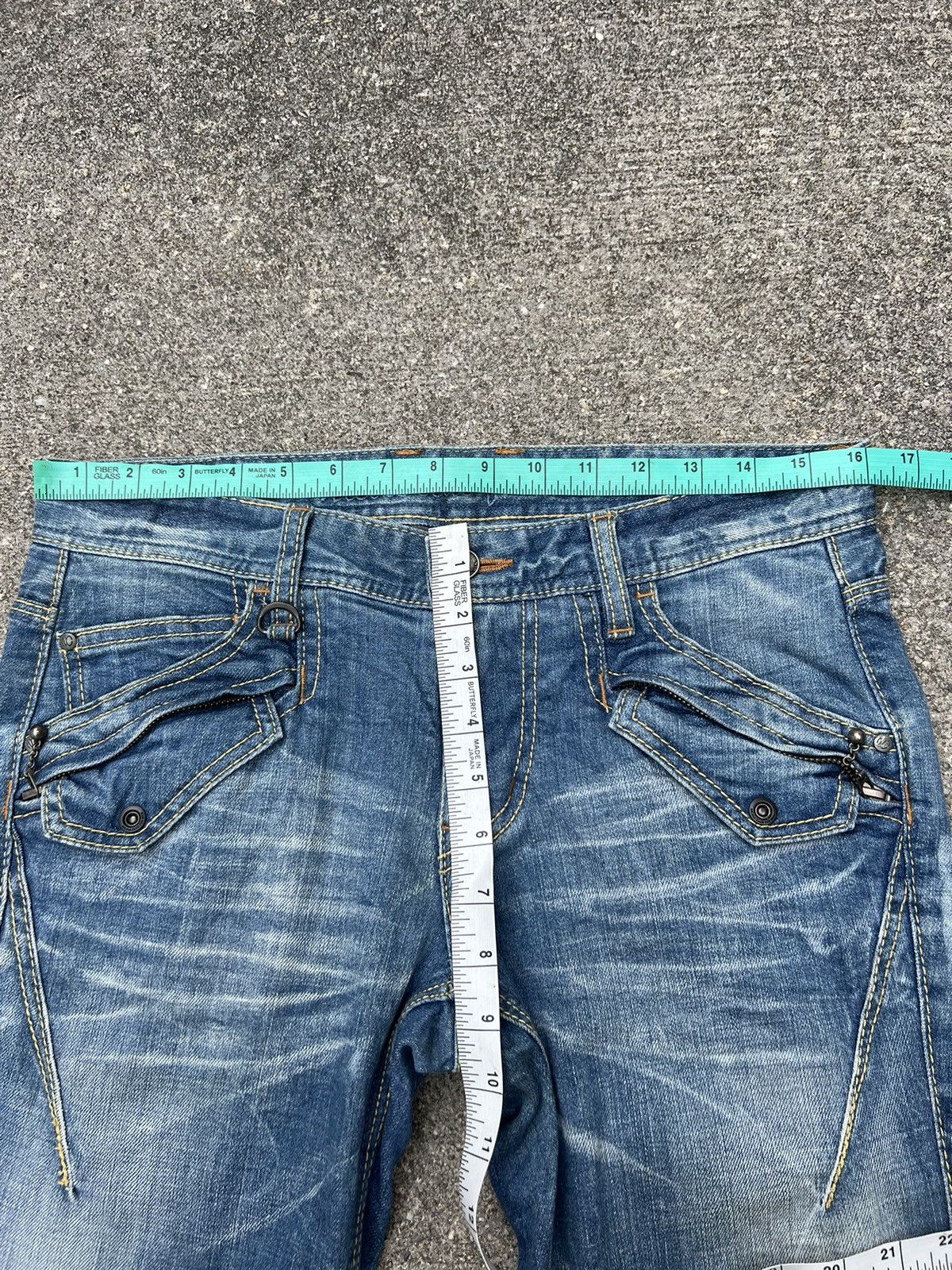Japanese Brand Vintage Nicole Club FM Fade Blue Denim Stretch Flare Jeans Size US 30 / EU 46 - 2 Thumbnail