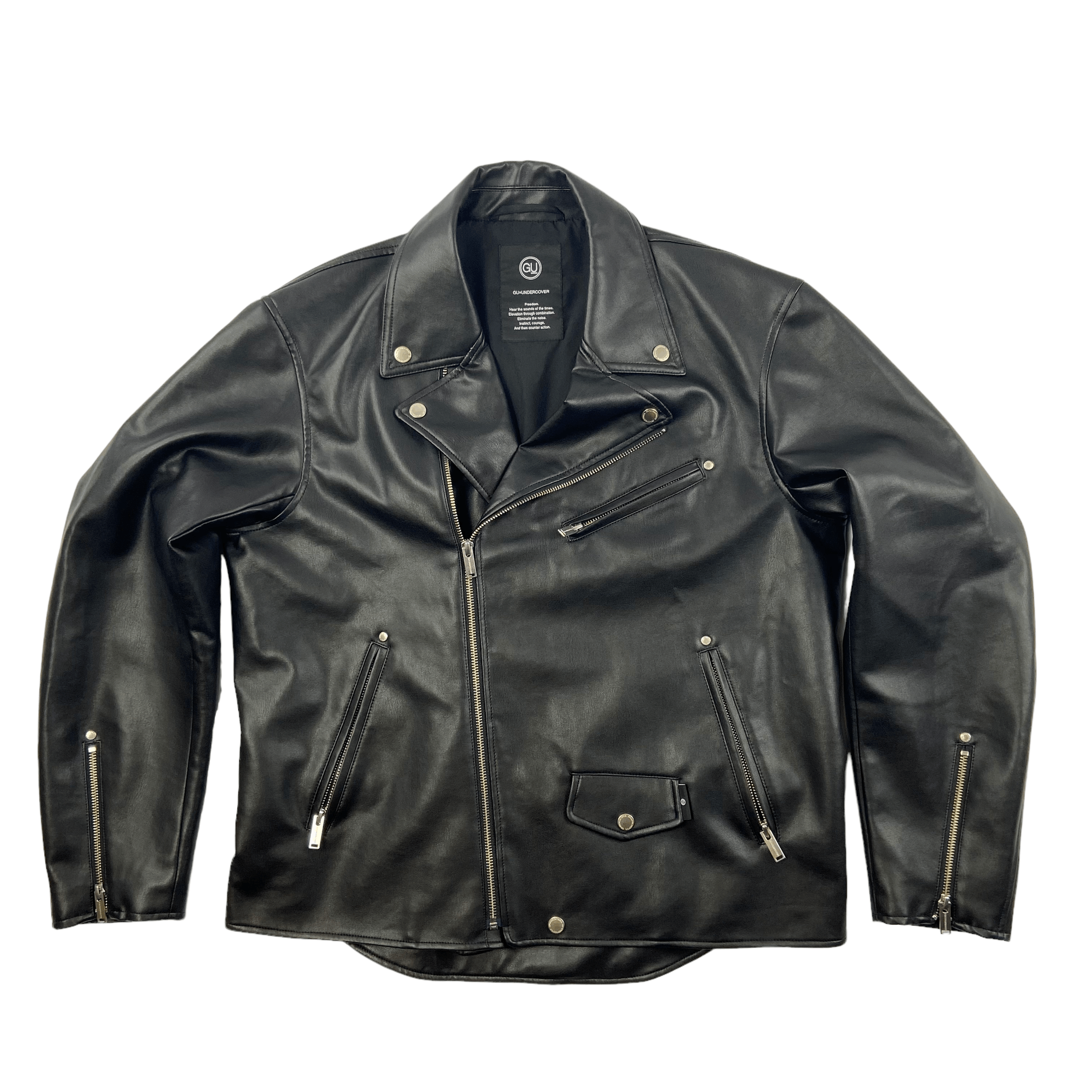 Pre-owned Undercover Nwot  Vegan Leather Biker Jacket In Black