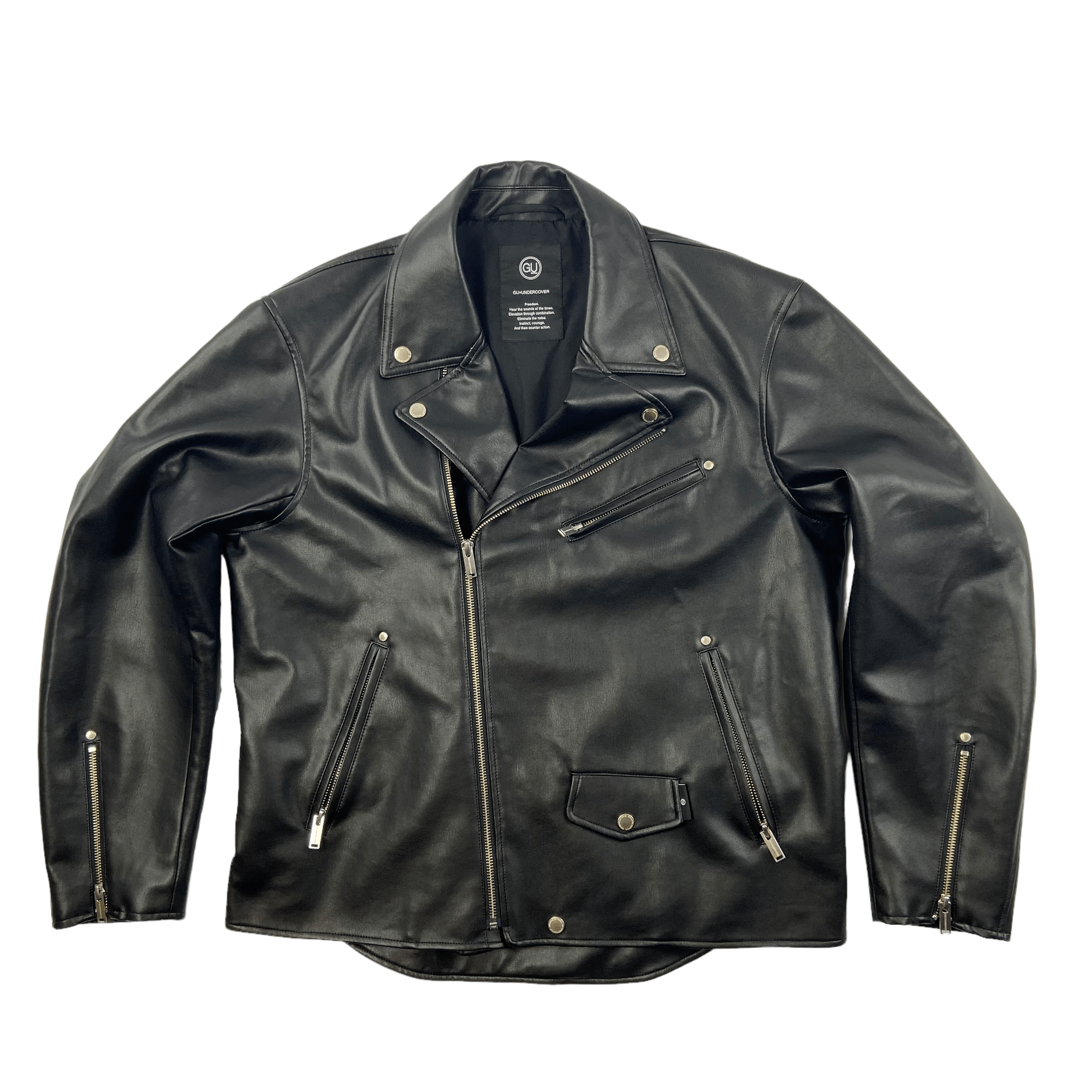 image of NWOT Undercover Vegan Leather Biker Jacket in Black, Men's (Size Large)