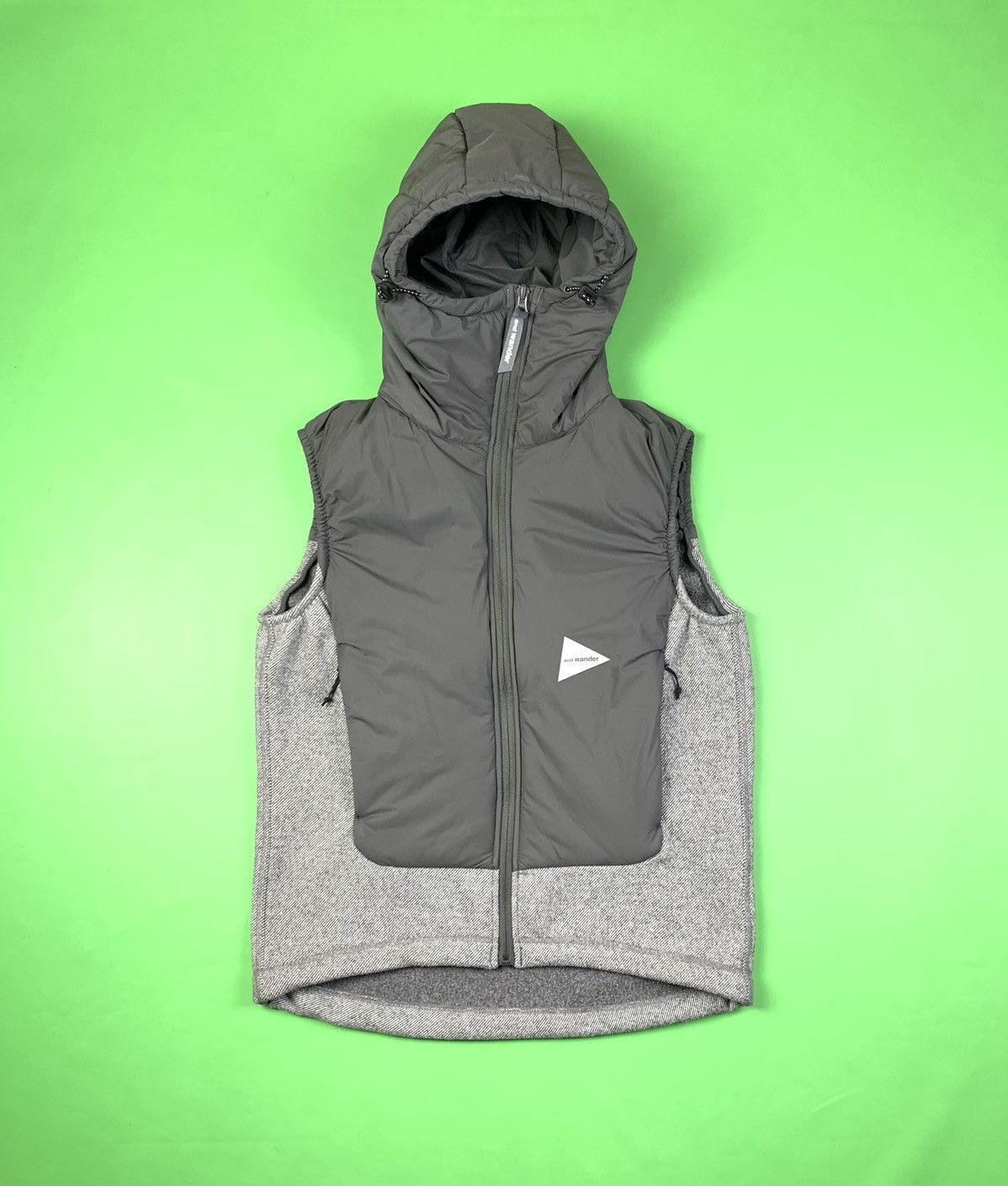 image of And Wander Fleece / Nylon Insulated Pertex Primaloft Vest in Grey, Men's (Size Small)