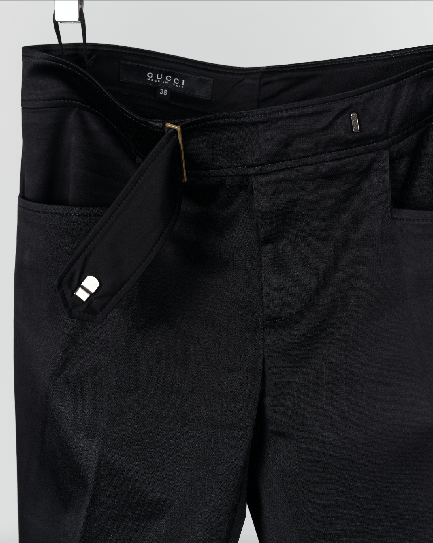 Gucci × Tom Ford AW 2003 Flared Trousers with Gold Buckle Size 26" / US 2 / IT 38 - 4 Thumbnail