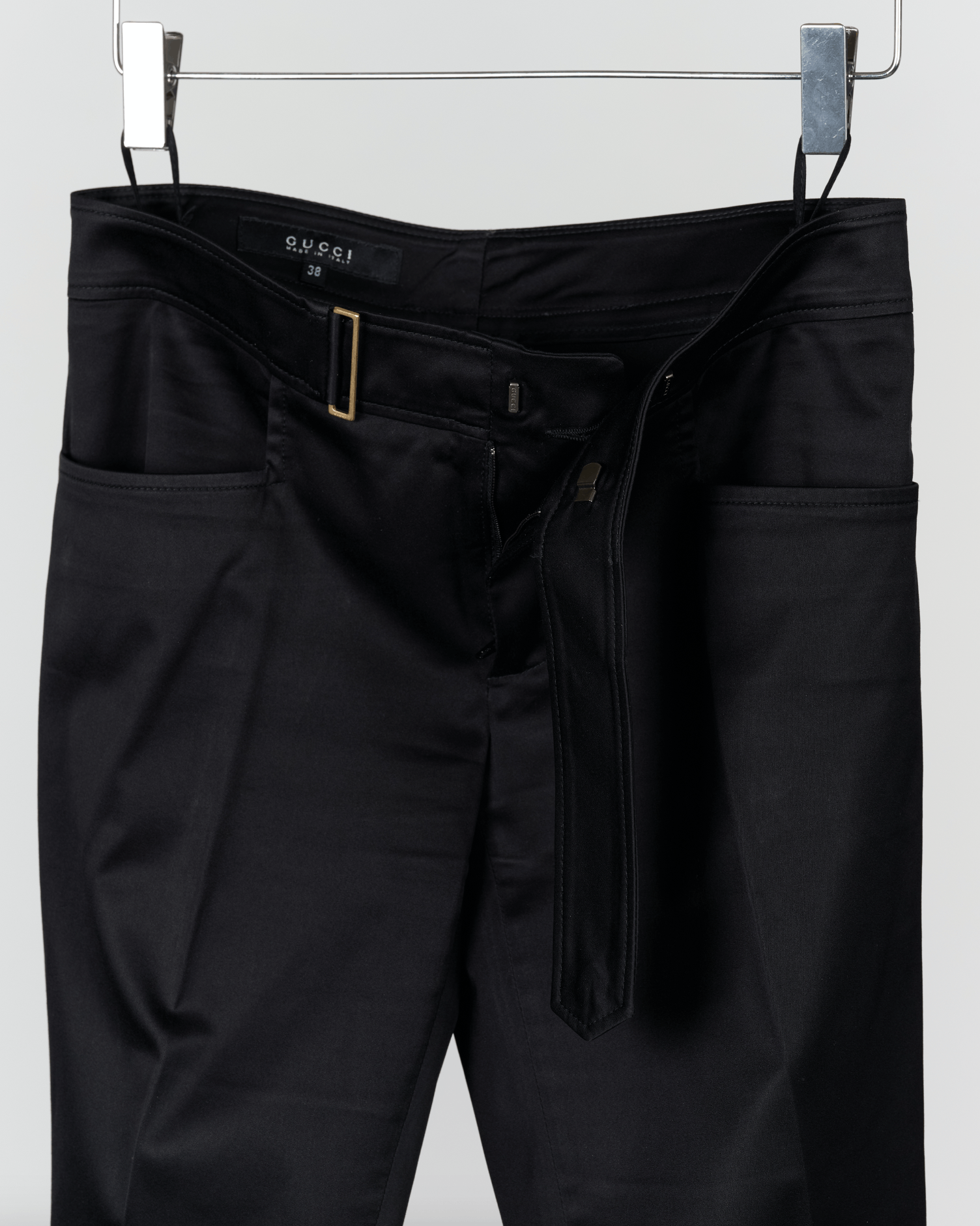 Gucci × Tom Ford AW 2003 Flared Trousers with Gold Buckle Size 26" / US 2 / IT 38 - 5 Thumbnail