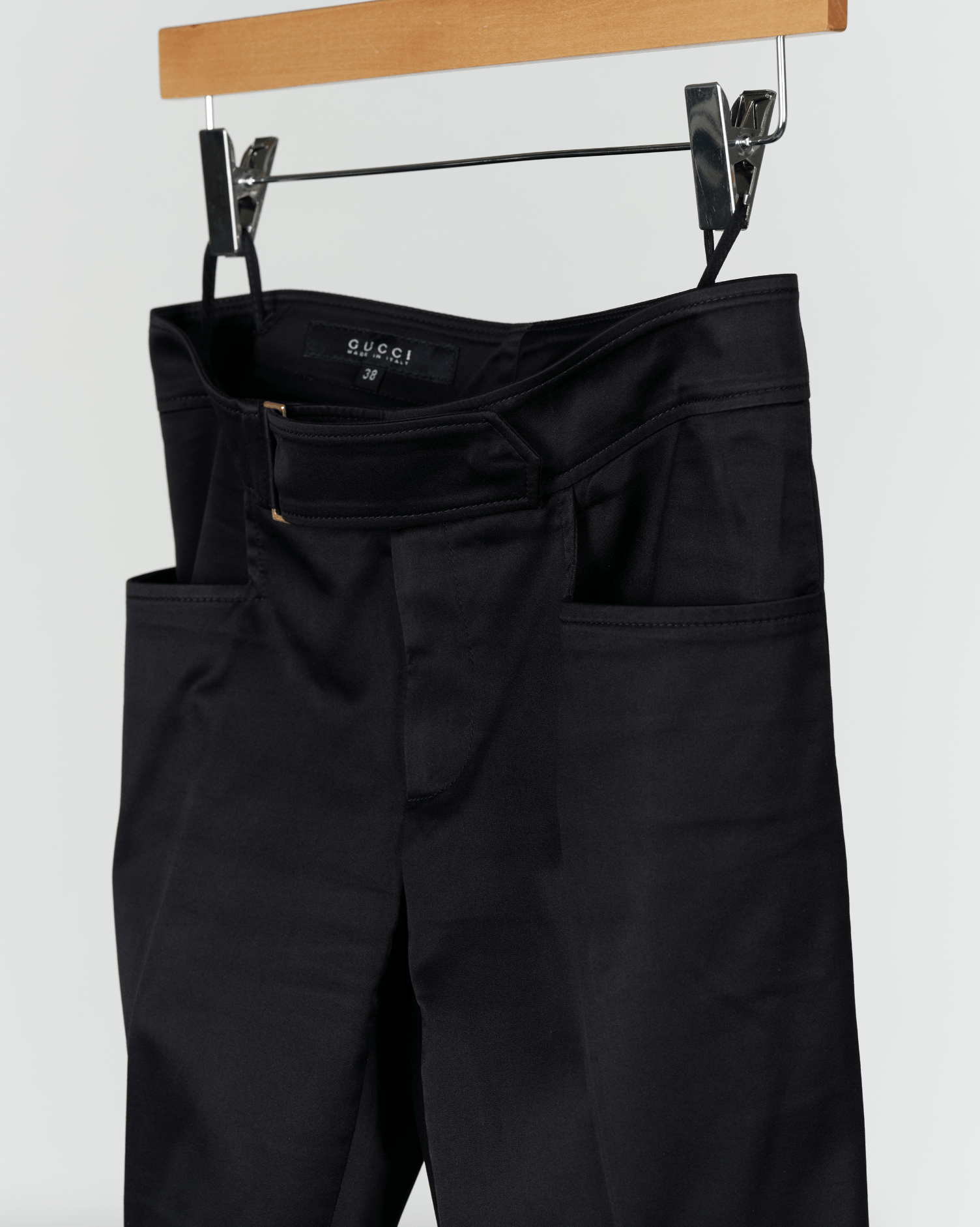 Gucci × Tom Ford AW 2003 Flared Trousers with Gold Buckle Size 26" / US 2 / IT 38 - 3 Thumbnail